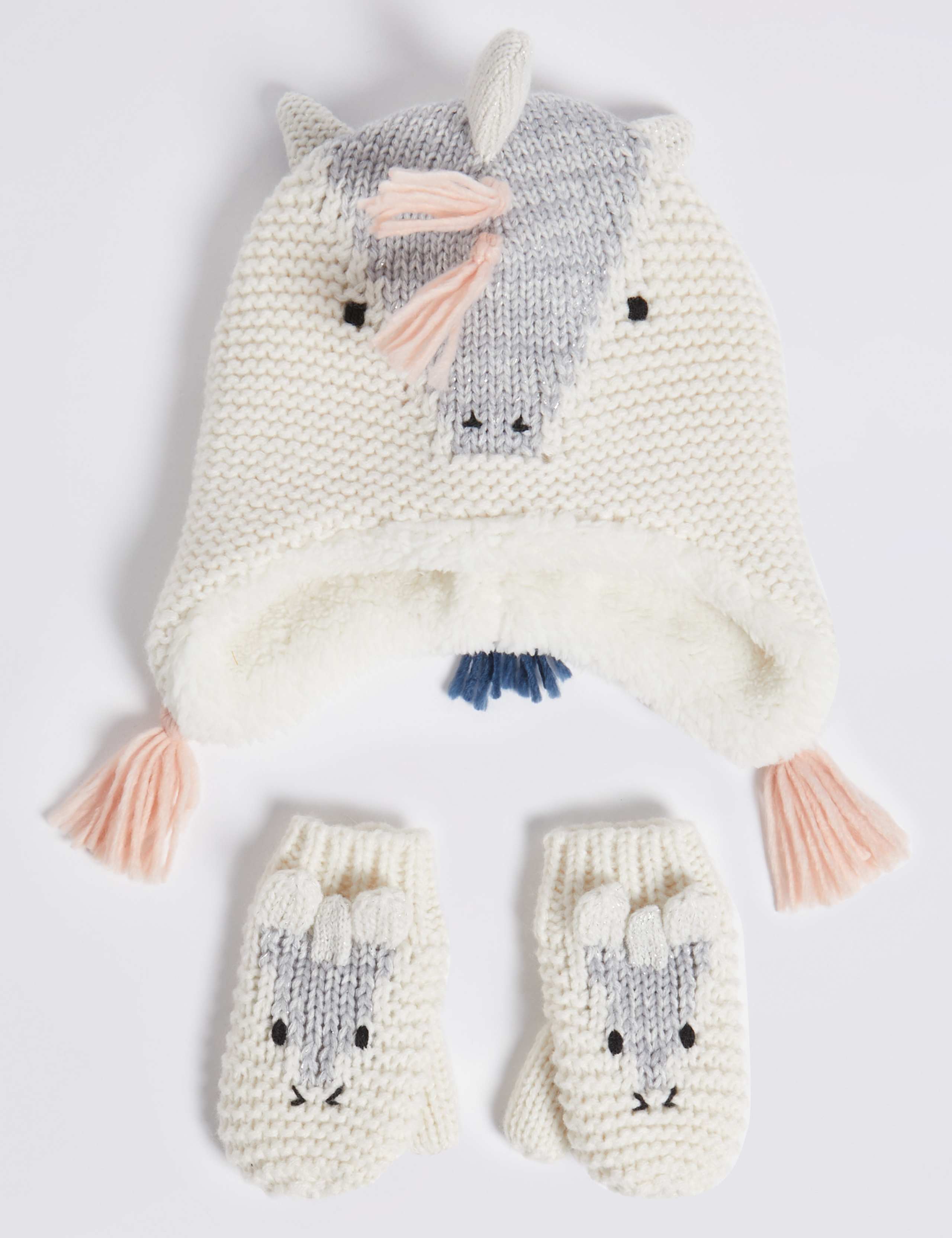 Kids’ Unicorn Hat and Mitten Set (6 Mths - 6 Yrs) 1 of 1
