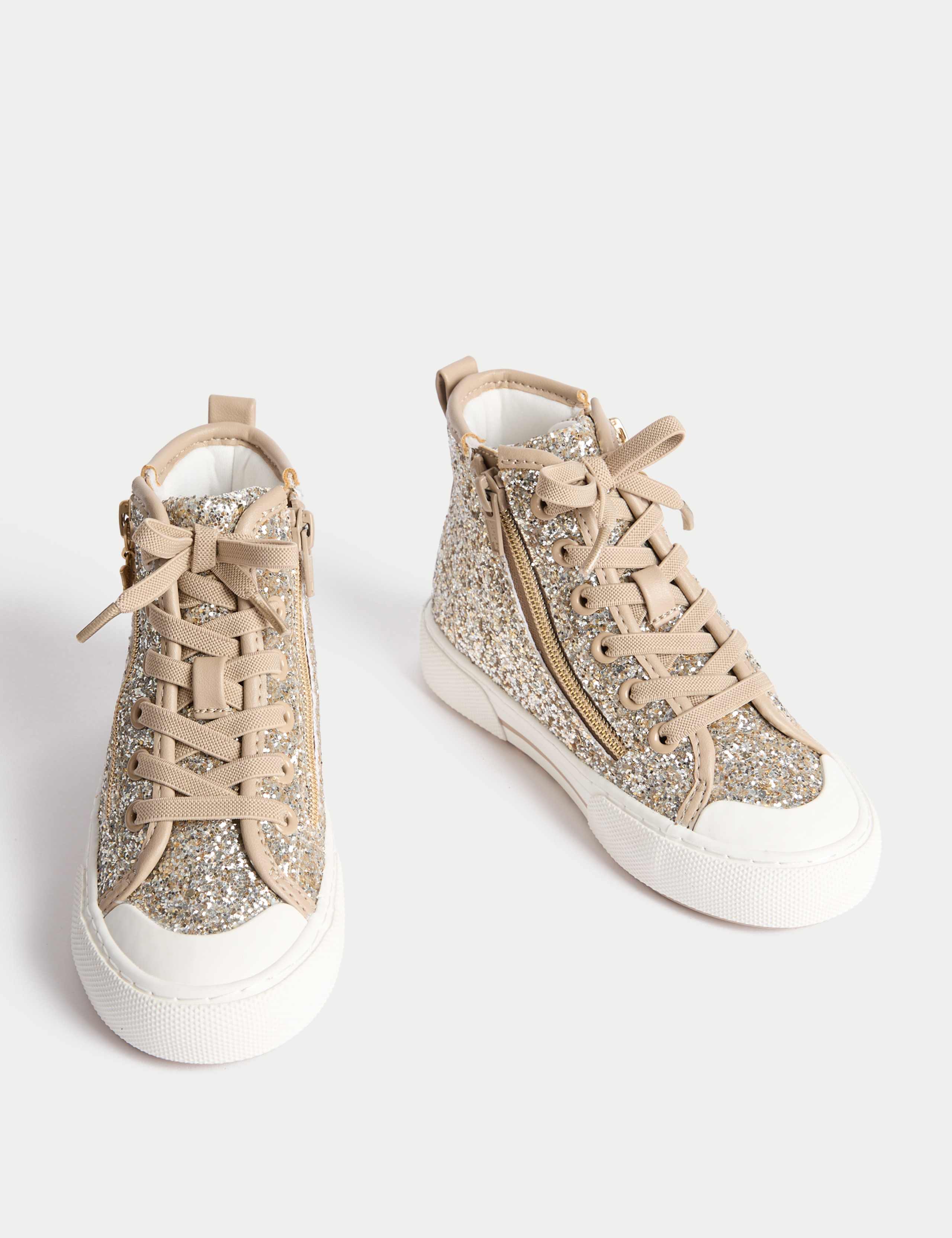 Kids' Glitter High Top Trainers (4 Small - 6 Large) 2 of 4