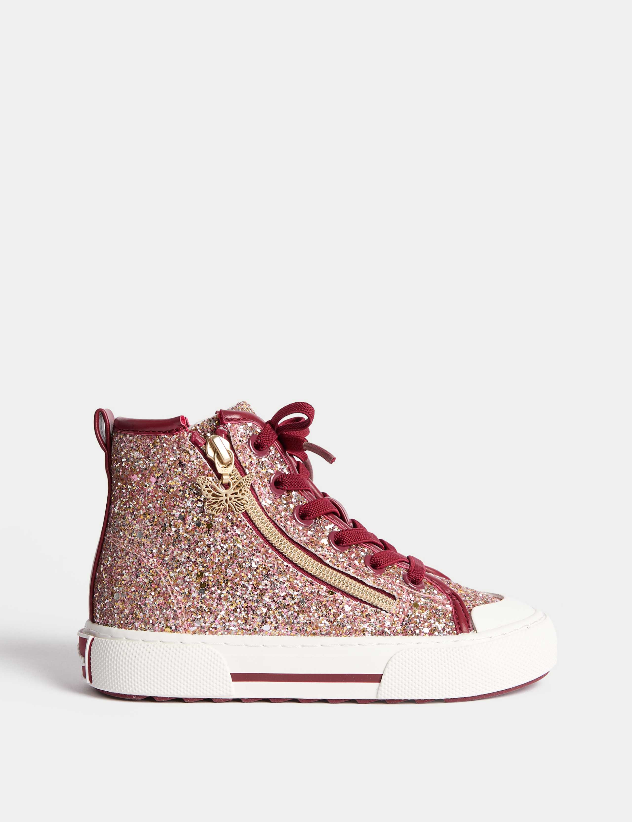 Kids' Glitter High Top Trainers (4 Small - 6 Large) 2 of 4