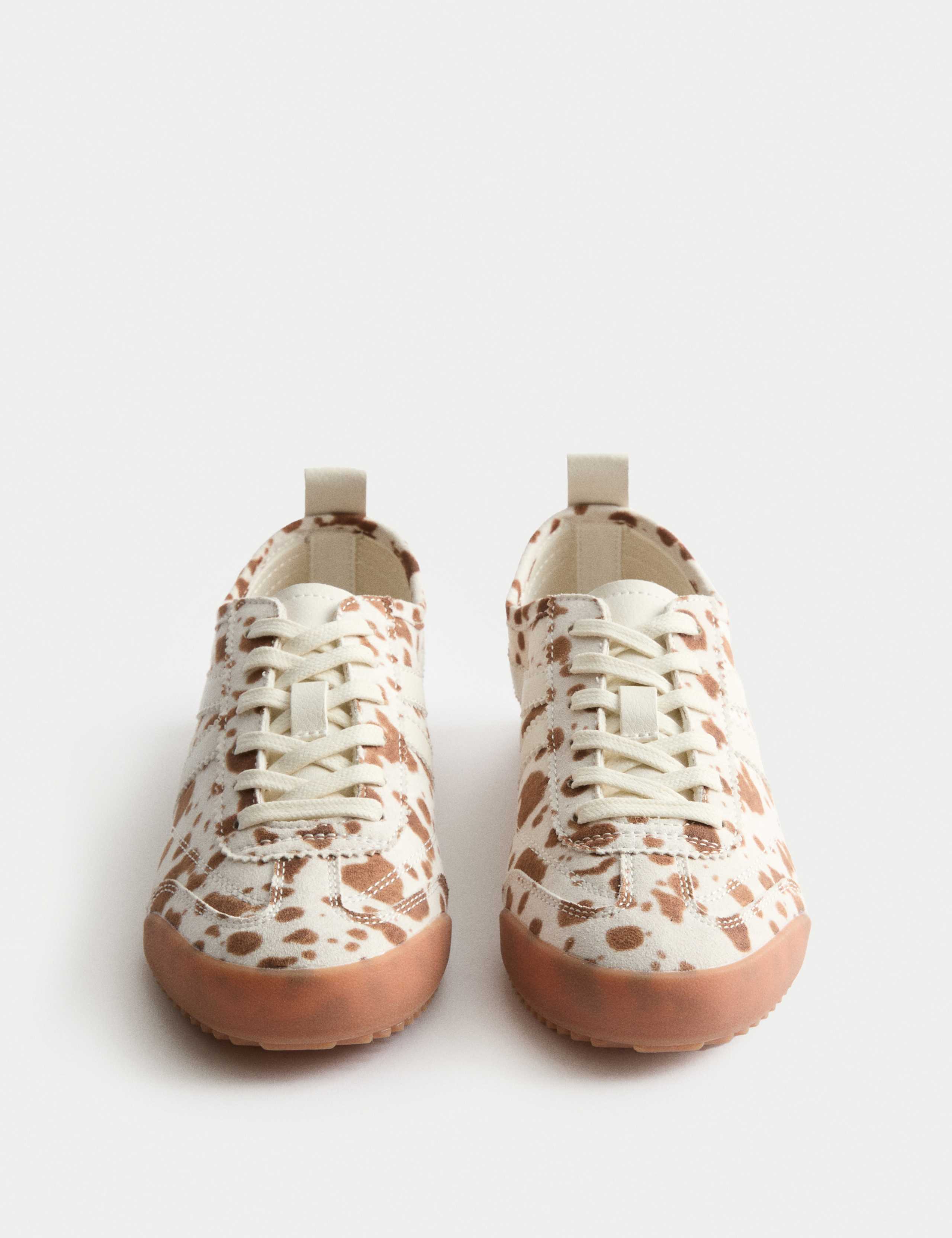 Kids' Cow Print Slim Sole Trainers (3 Large - 7 Large) 3 of 4