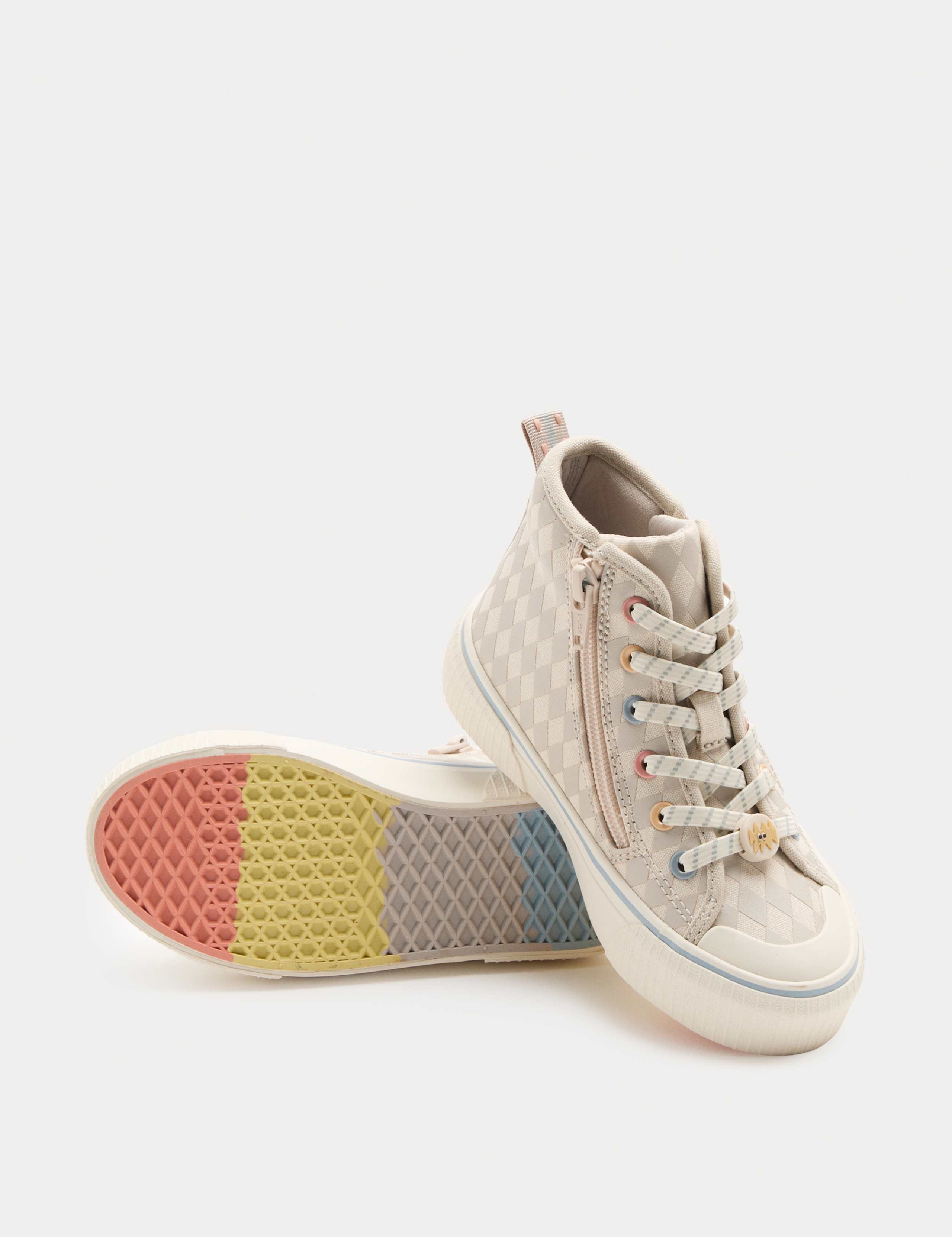 Kids' Novelty Patterned High Top Trainers (4 Small - 2 Large) 1 of 3