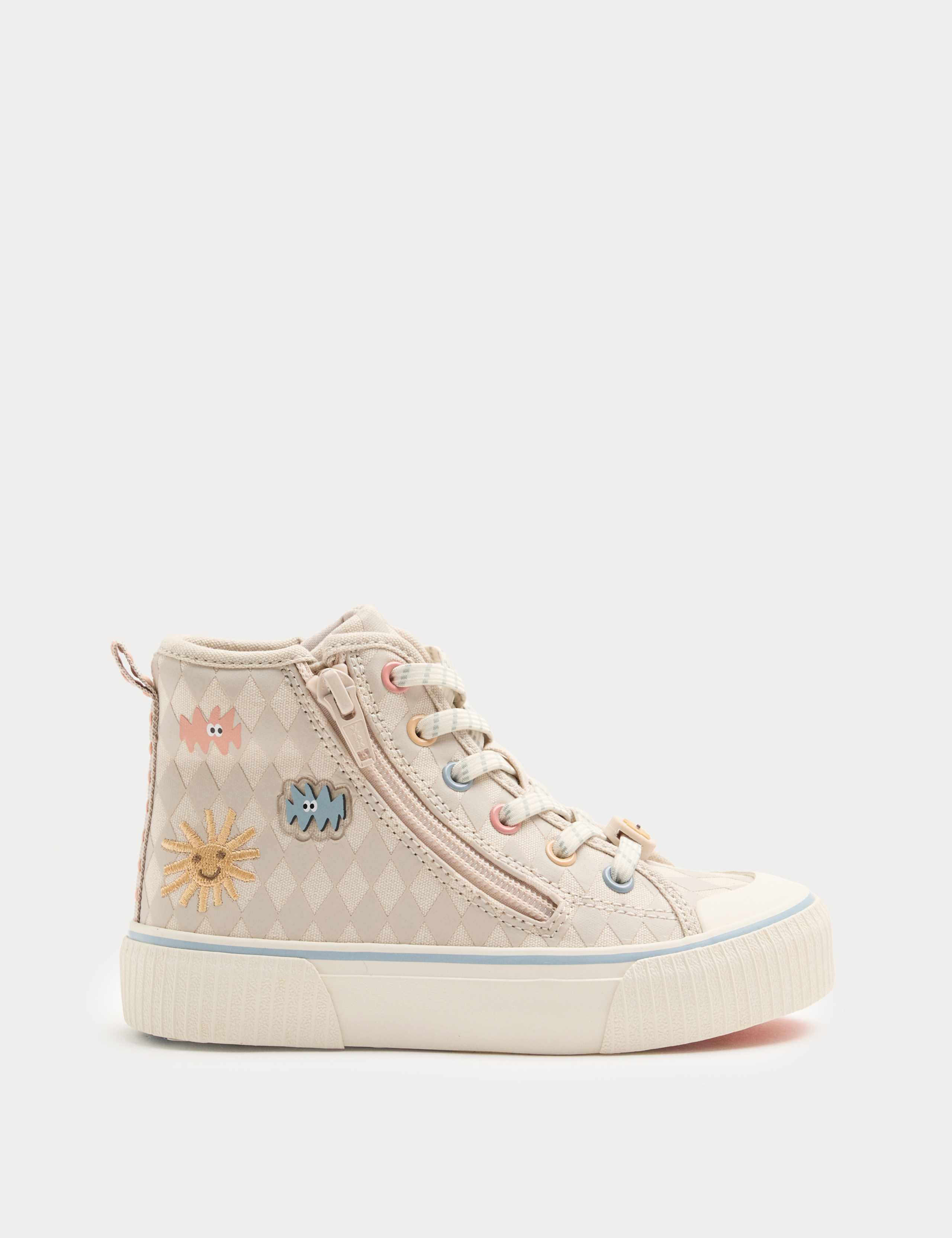 Kids' Novelty Patterned High Top Trainers (4 Small - 2 Large) 2 of 3