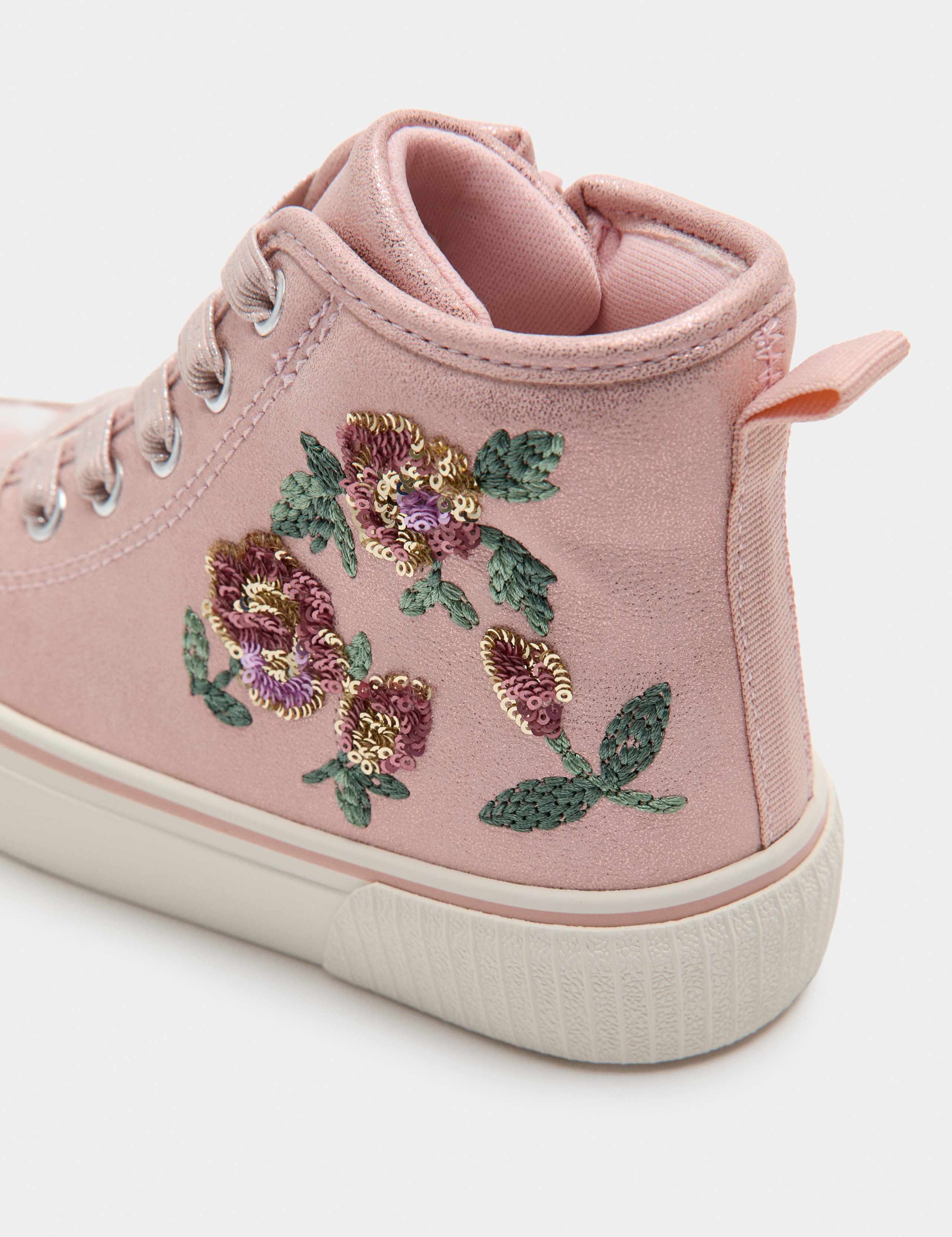 Sparkly Floral High Top Trainers (4 Small-2 Large) 3 of 3