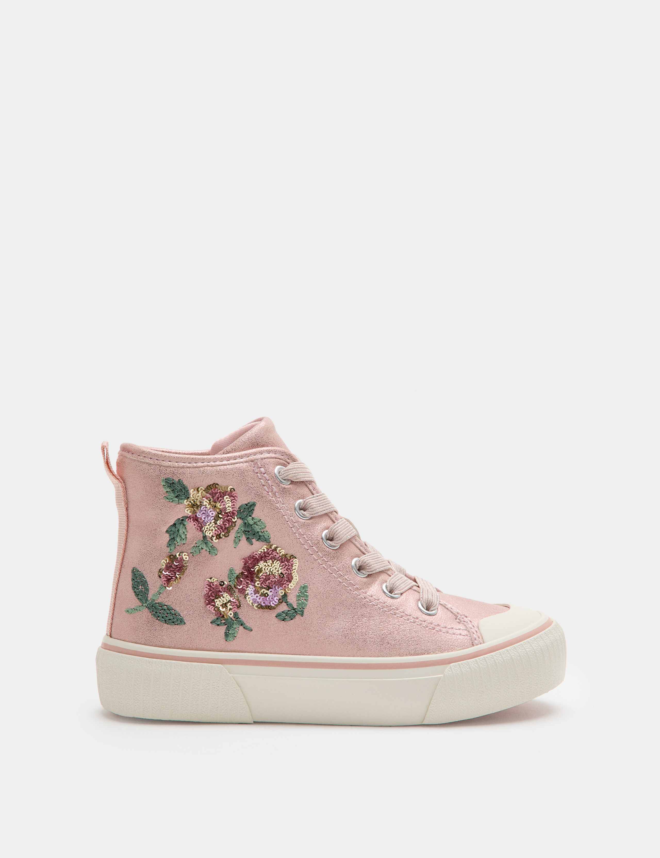 Sparkly Floral High Top Trainers (4 Small-2 Large) 2 of 3