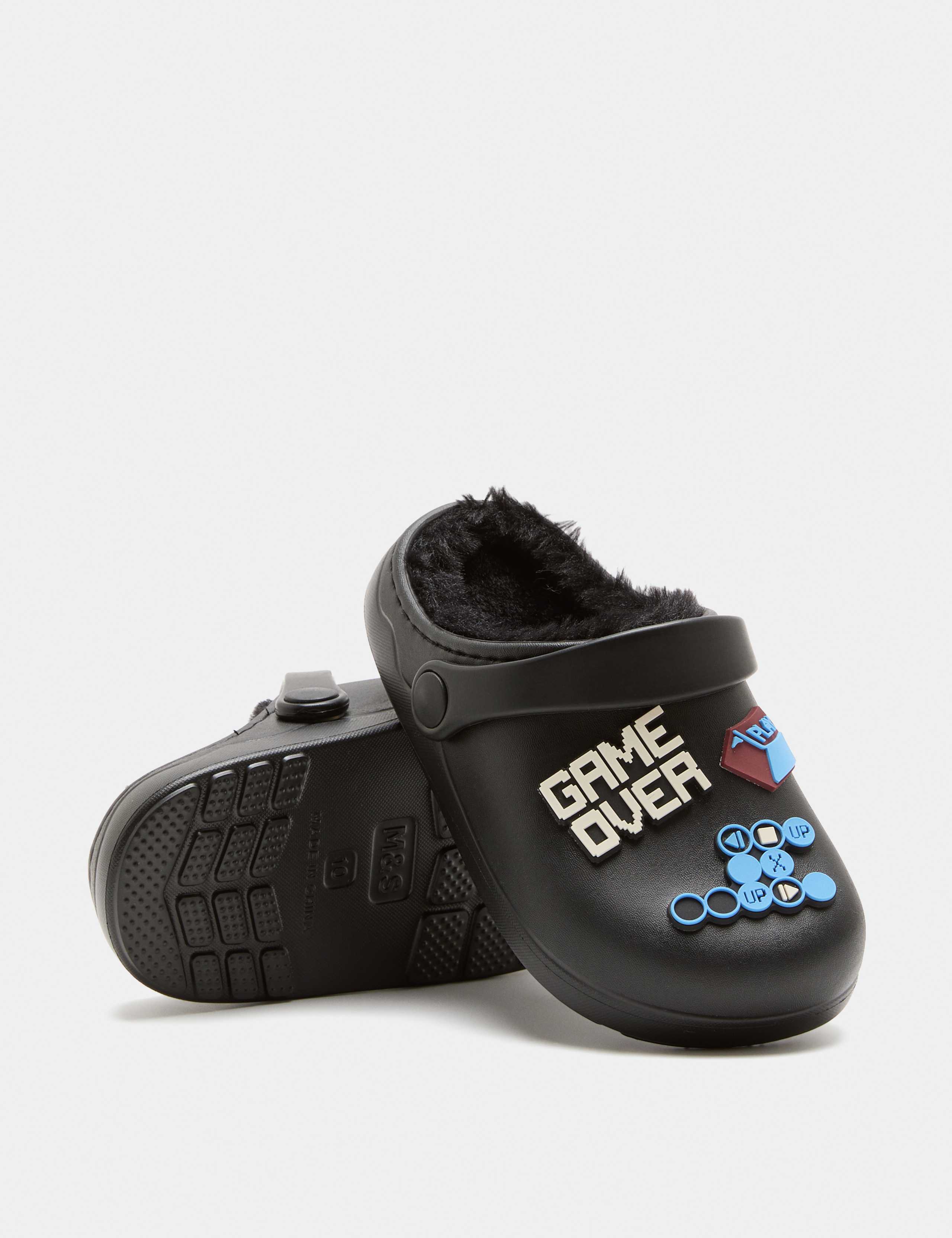Kids' Badged Faux Fur Lined Clogs (4 Small - 2 Large) 3 of 3