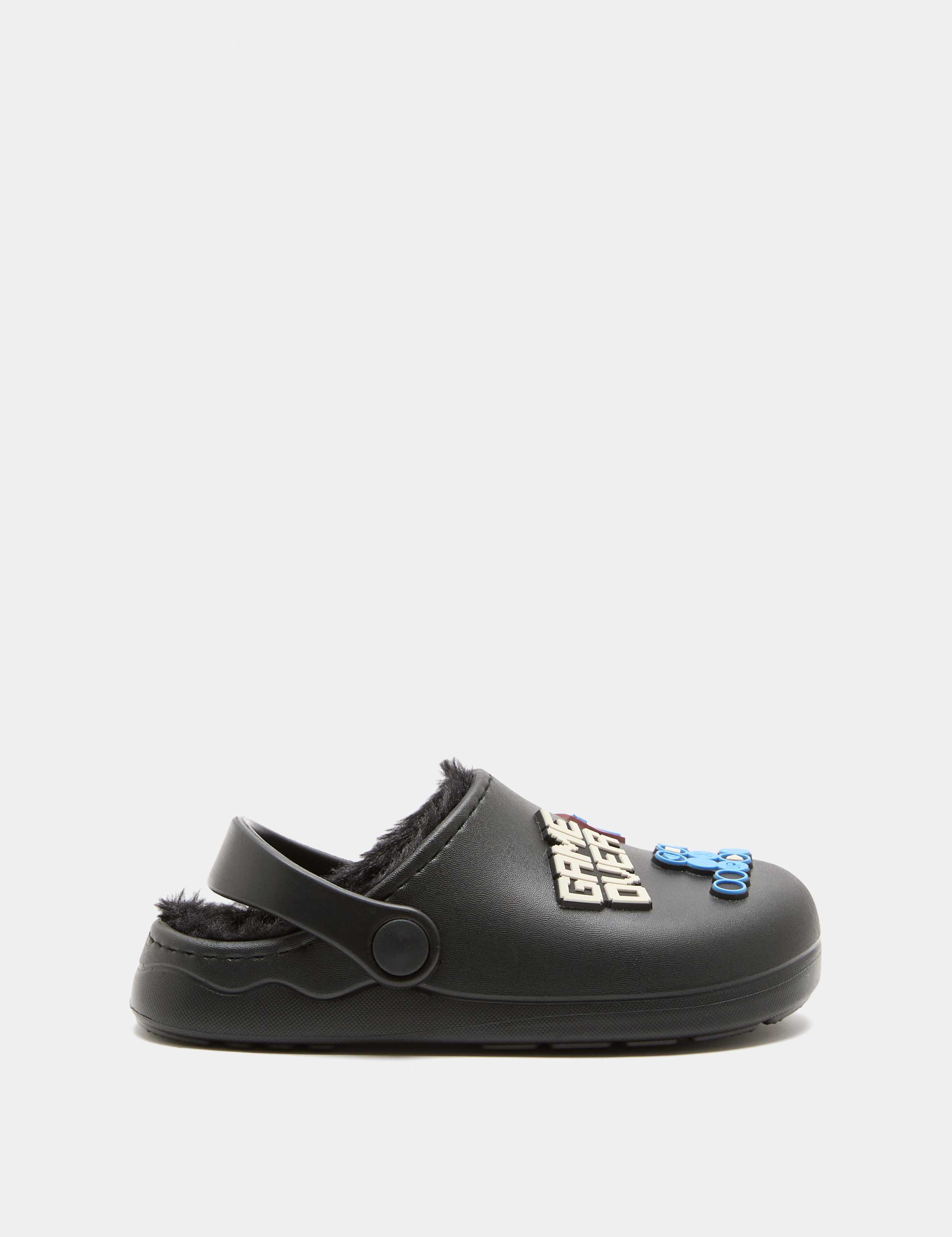 Kids' Badged Faux Fur Lined Clogs (4 Small - 2 Large) 2 of 3