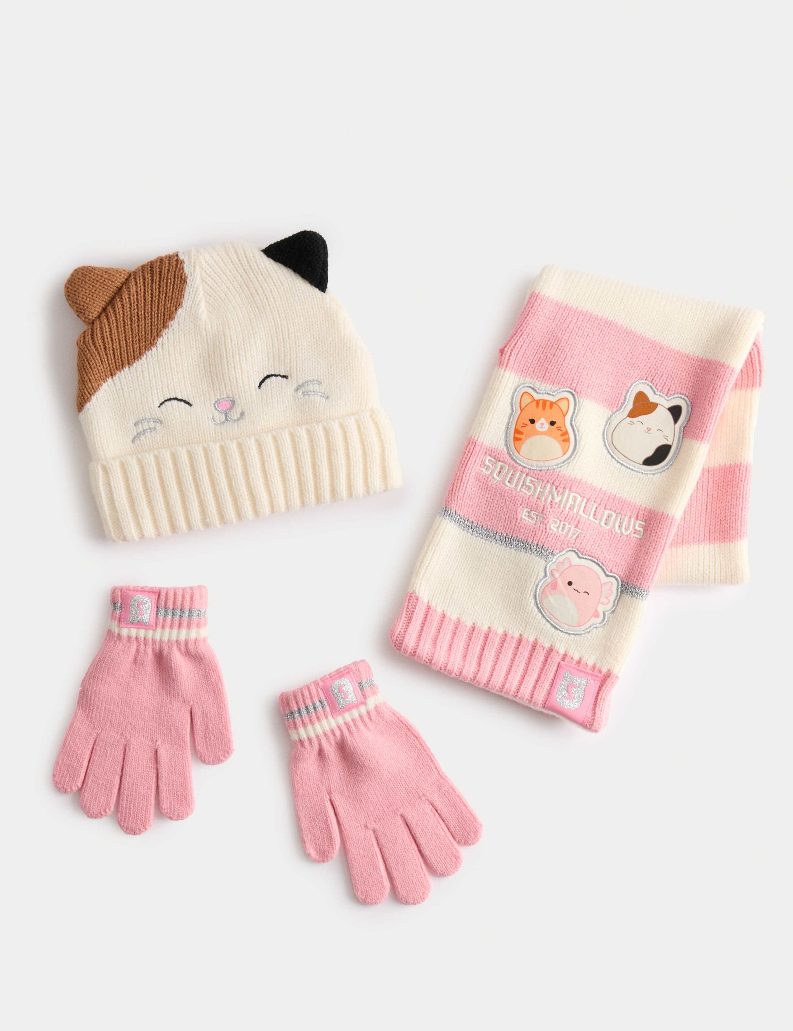 Kids' Squishmallows™Hat, Scarf and Glove Set (3-13 Yrs) 1 of 2