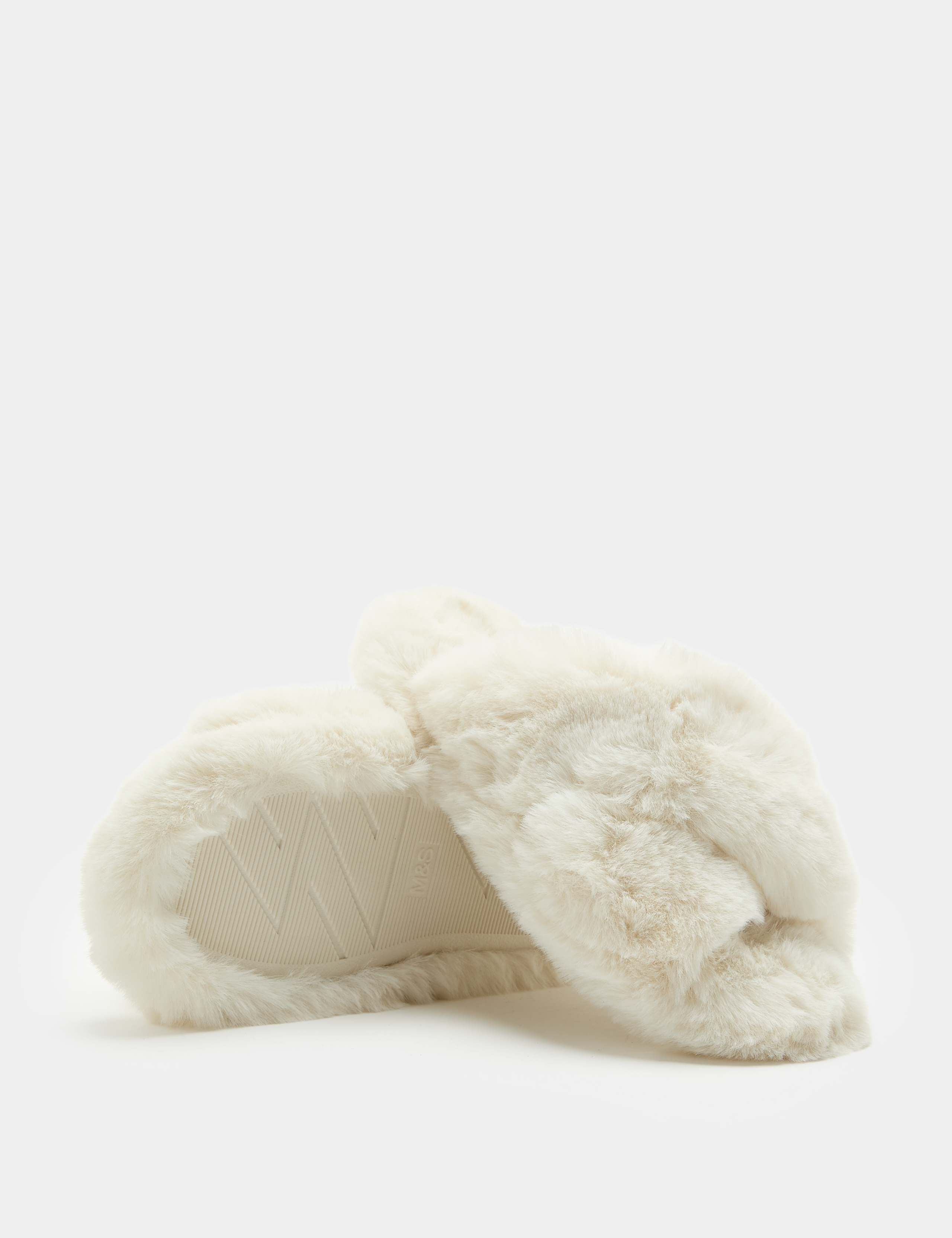 Kids' Faux Fur Crossover Slider Slippers (1 Large-6 Large) 3 of 3