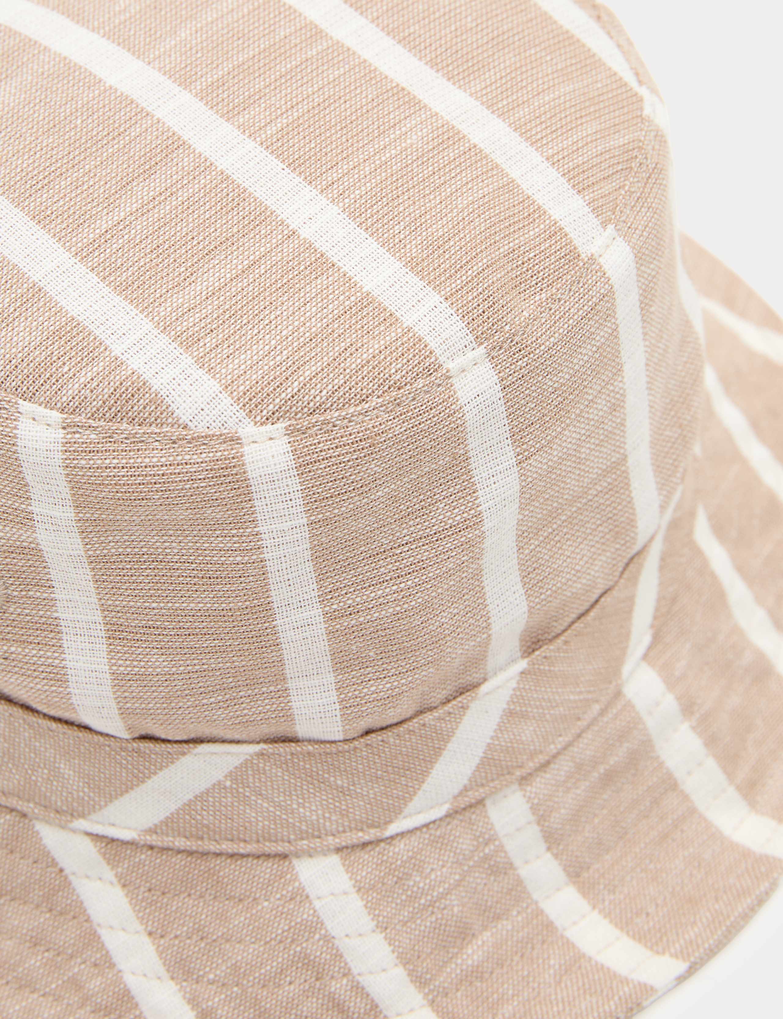 Kids' Pure Cotton Striped Bucket Hat (1-13 Yrs) 2 of 2