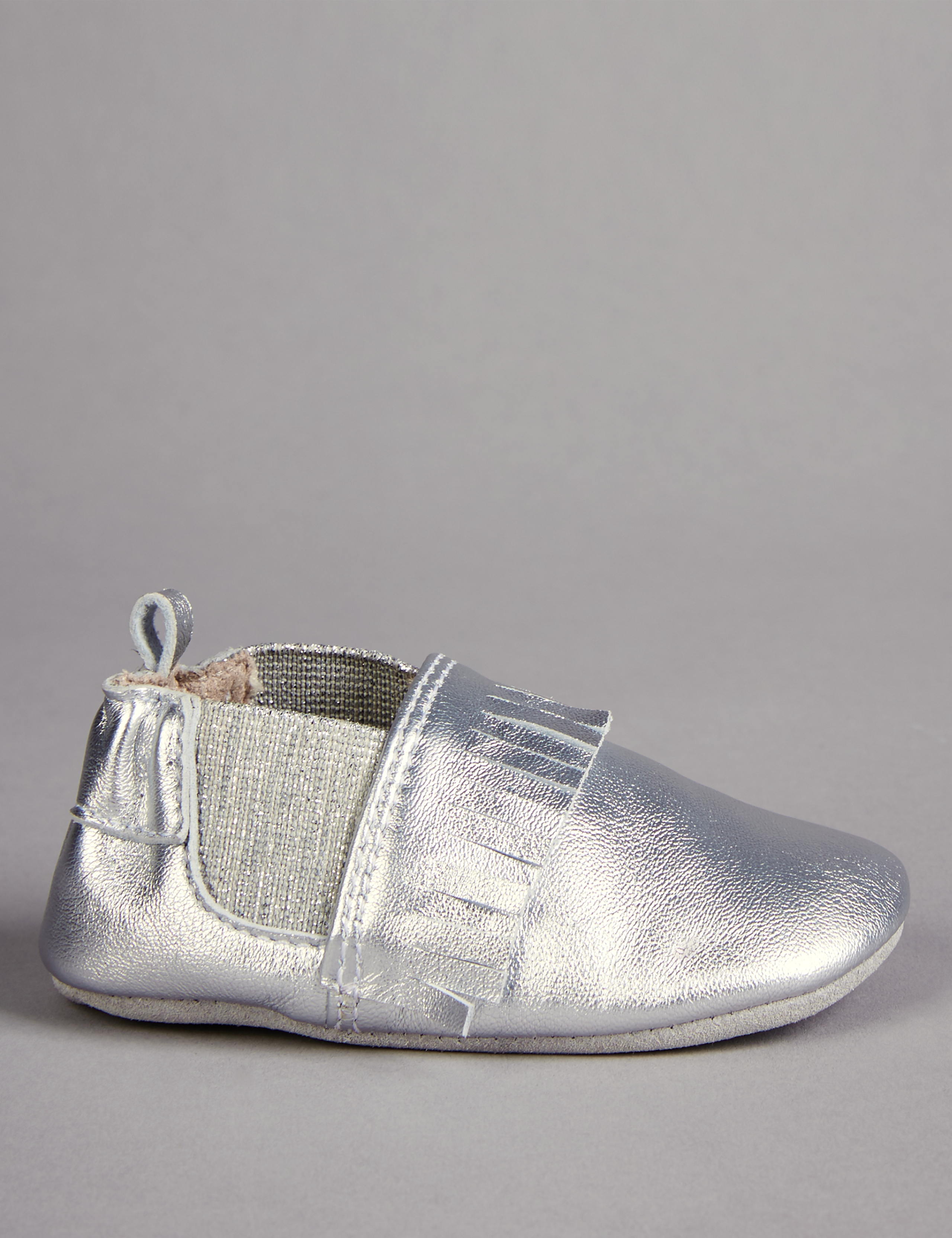 Baby Leather Fringed Pram Shoes 2 of 4