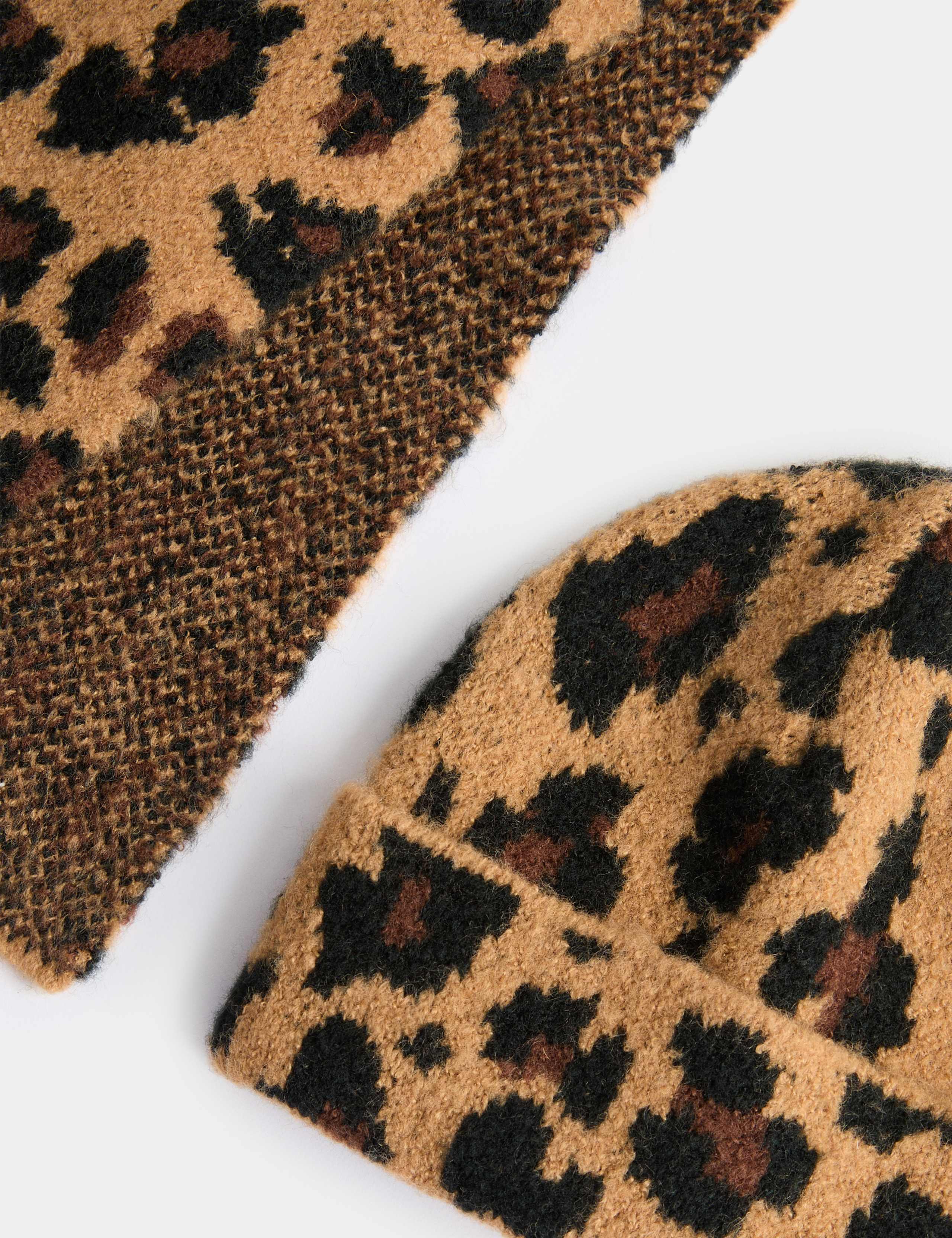 2 Pack Leopard Print Hat and Scarf Set 2 of 2