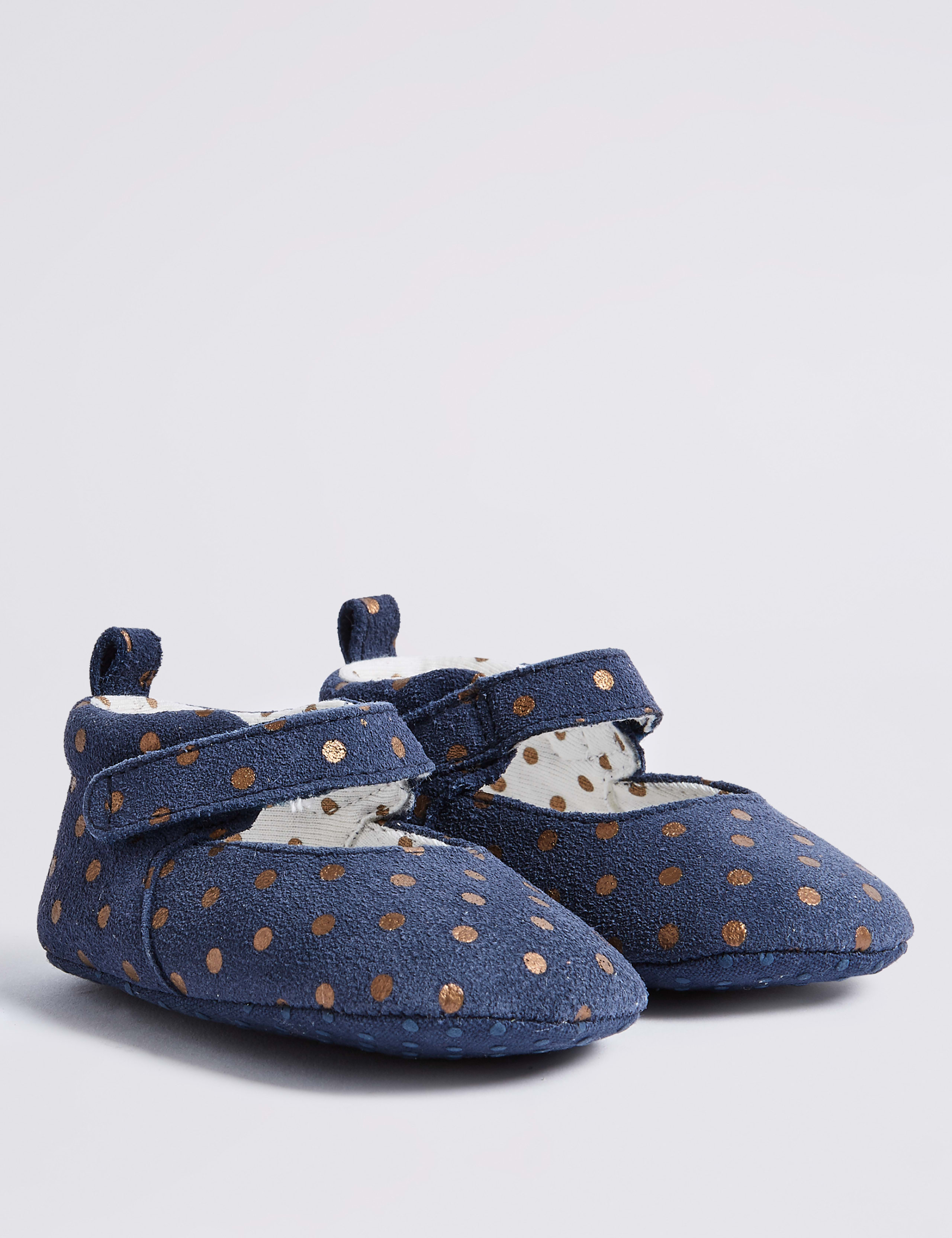 Baby Riptape Spotted Pram Shoes 2 of 4