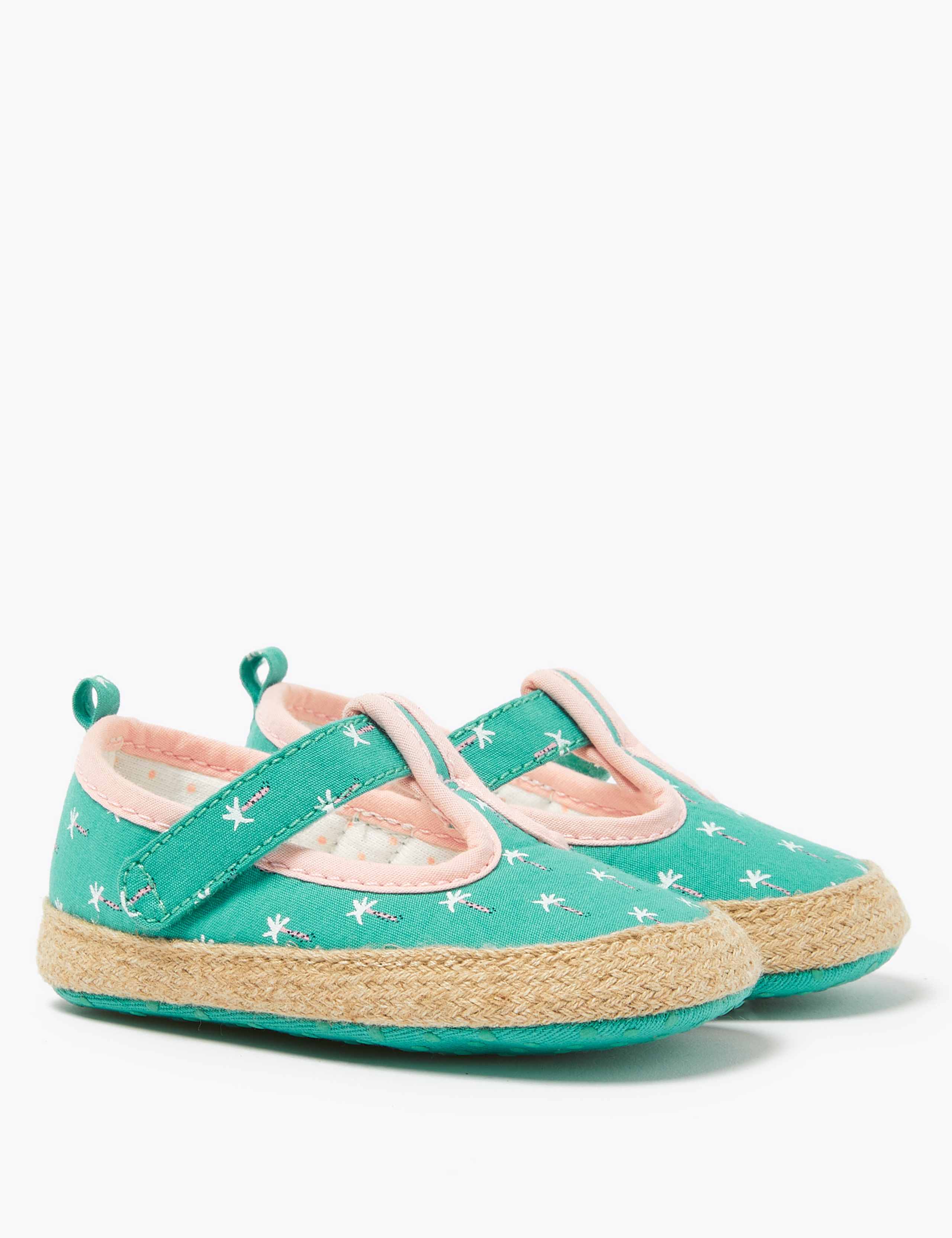 Baby Palm Tree Print Pram Shoes (0-18 Mths) 1 of 4