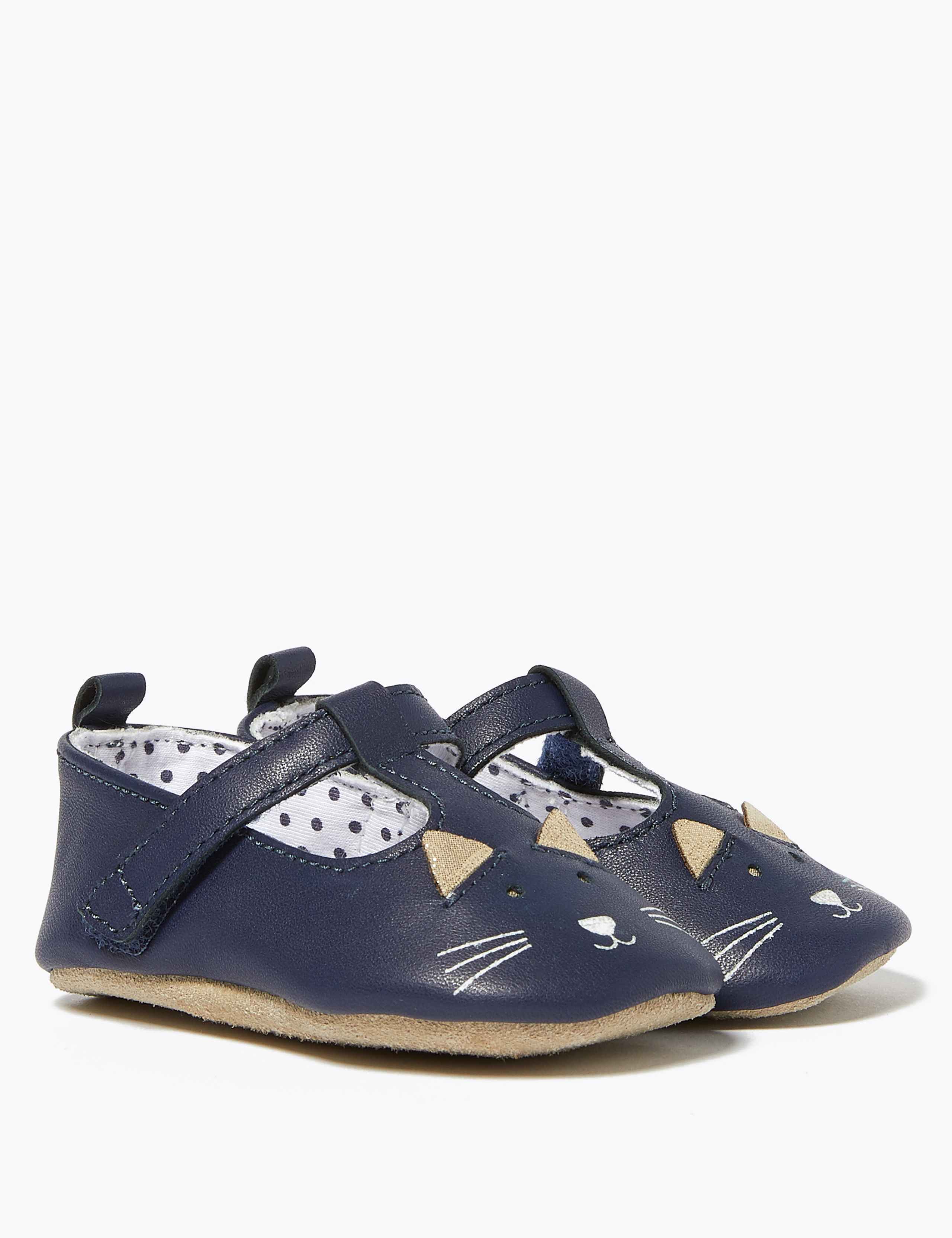 Baby Leather T-Bar Pram Shoes (0-12 Mths) 1 of 4