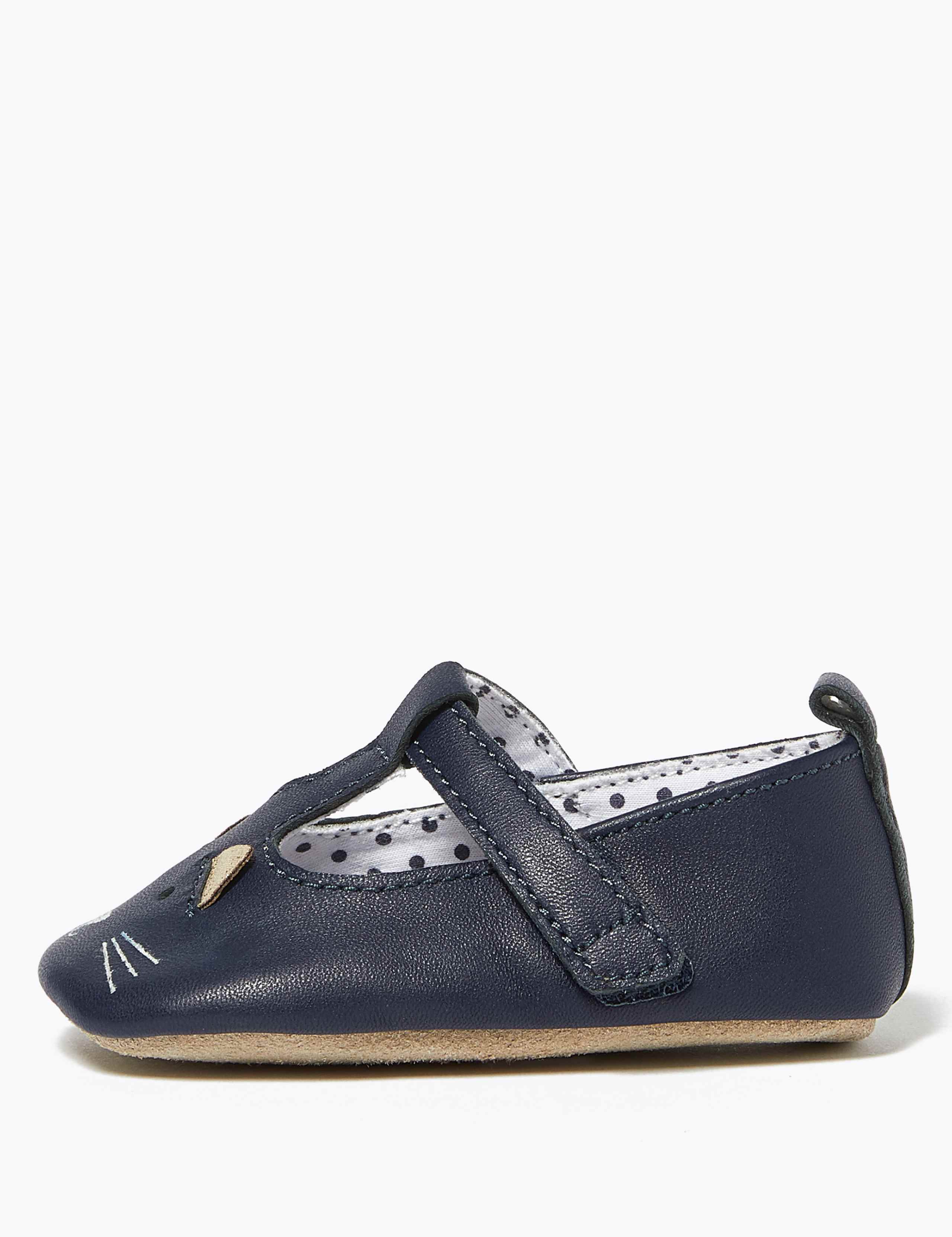 Baby Leather T-Bar Pram Shoes (0-12 Mths) 3 of 4