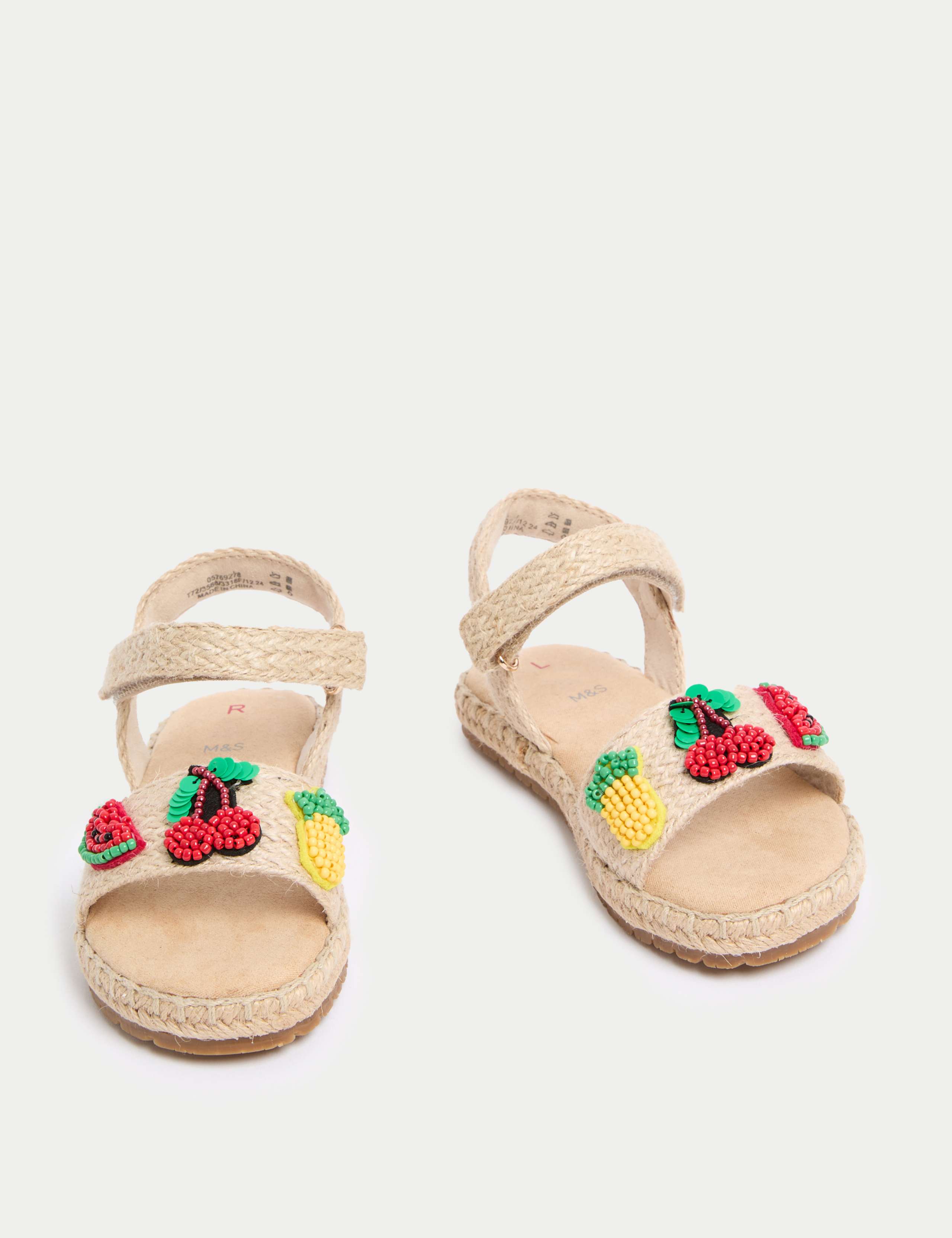 Kids' Raffia Beaded Fruit Sandals (4 Small - 2 Large) 2 of 4