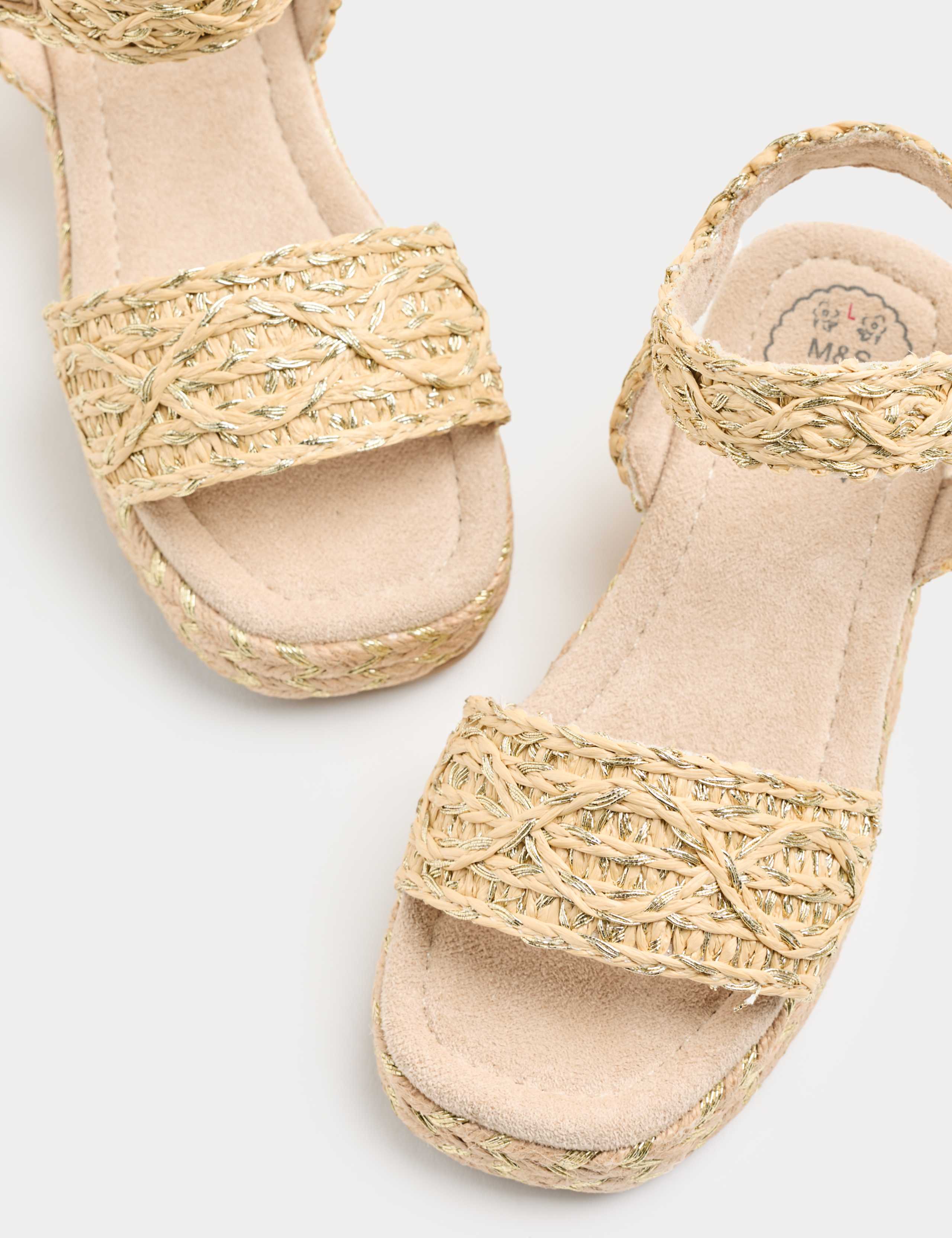 Kids' Raffia Wedge Sandals (10 Small - 6 Large) 3 of 3