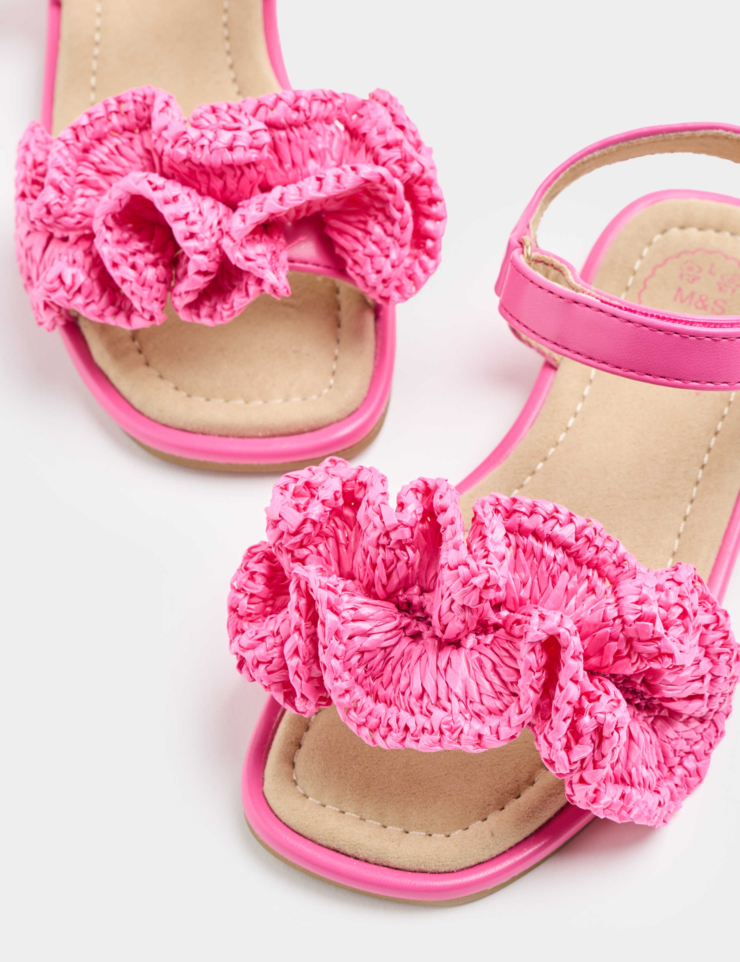 Kids Frill Strap Raffia Sandals (4 Small - 2 Large) 3 of 3