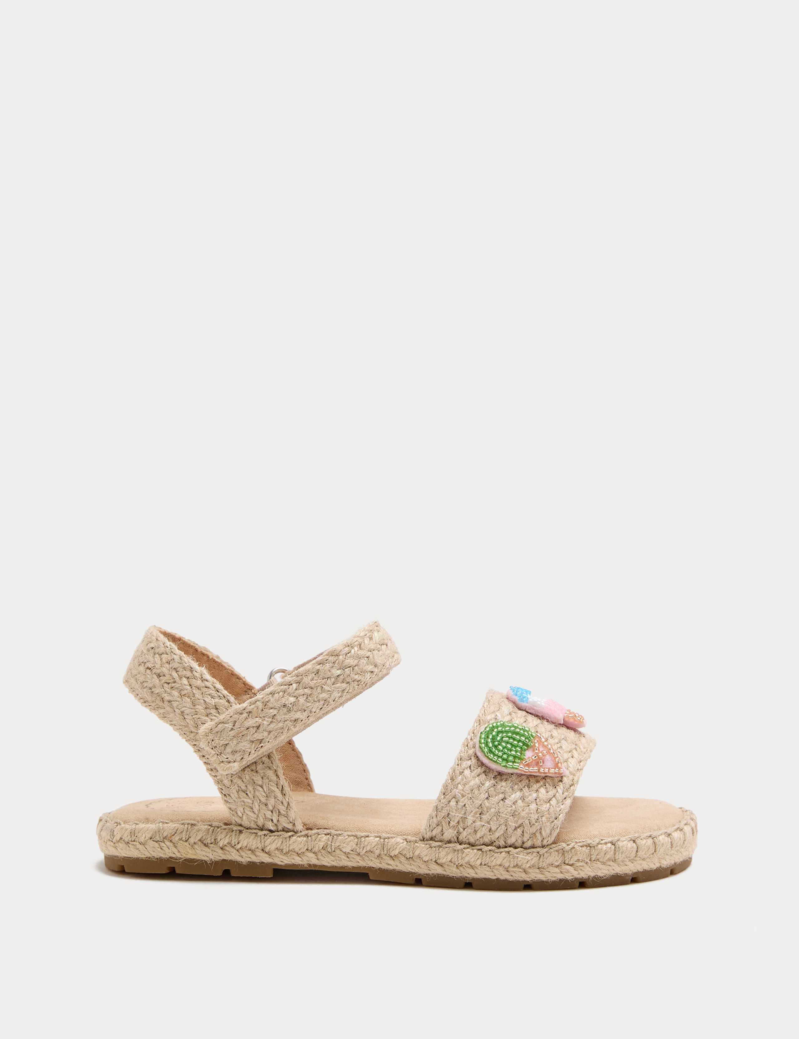 Kids' Raffia Ice Cream Beaded Sandals (4 Small-2 Large) 2 of 3