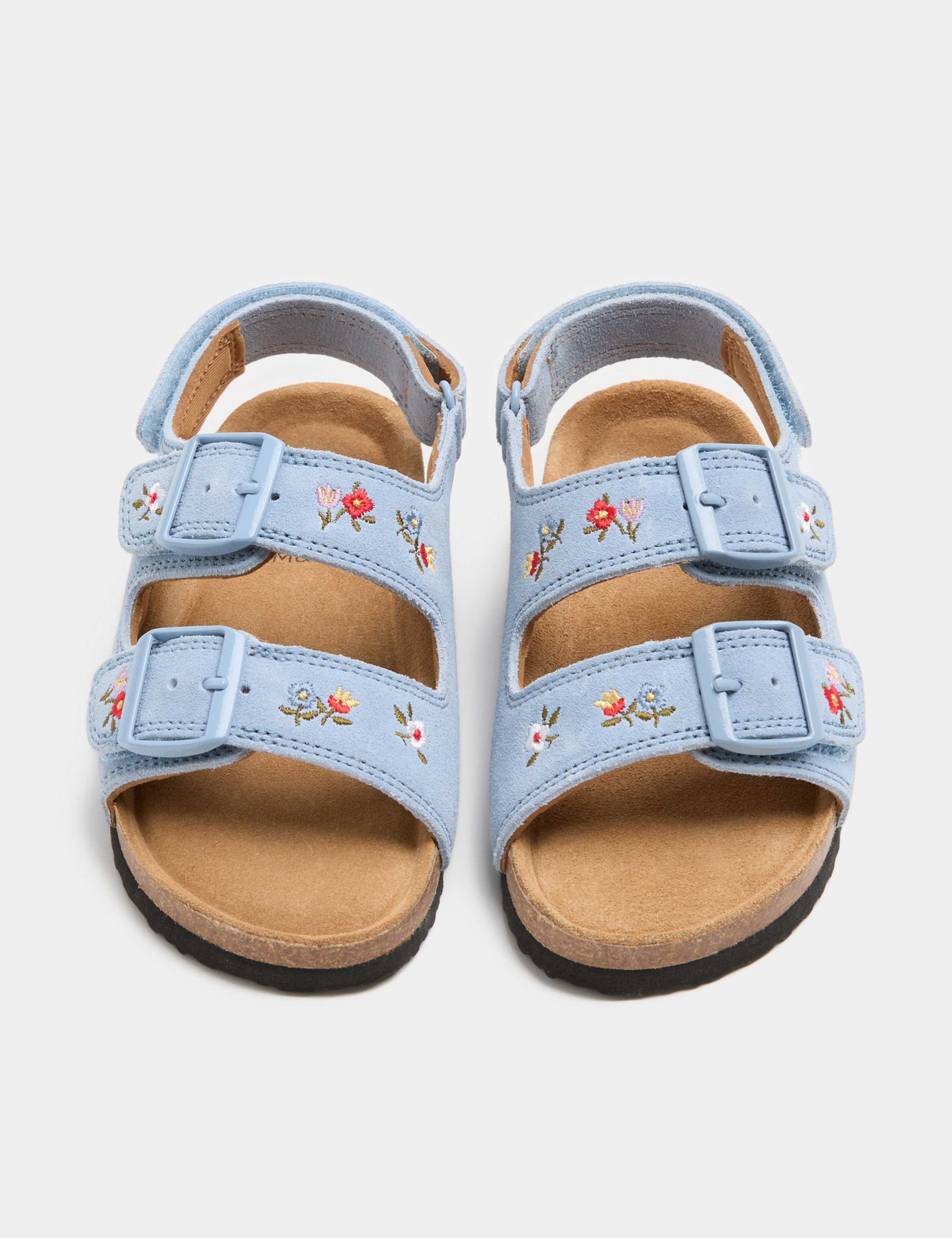 Kids' Suede Ditsy Floral Patterned Footbed Sandals (5 Small-2 Large) 1 of 3