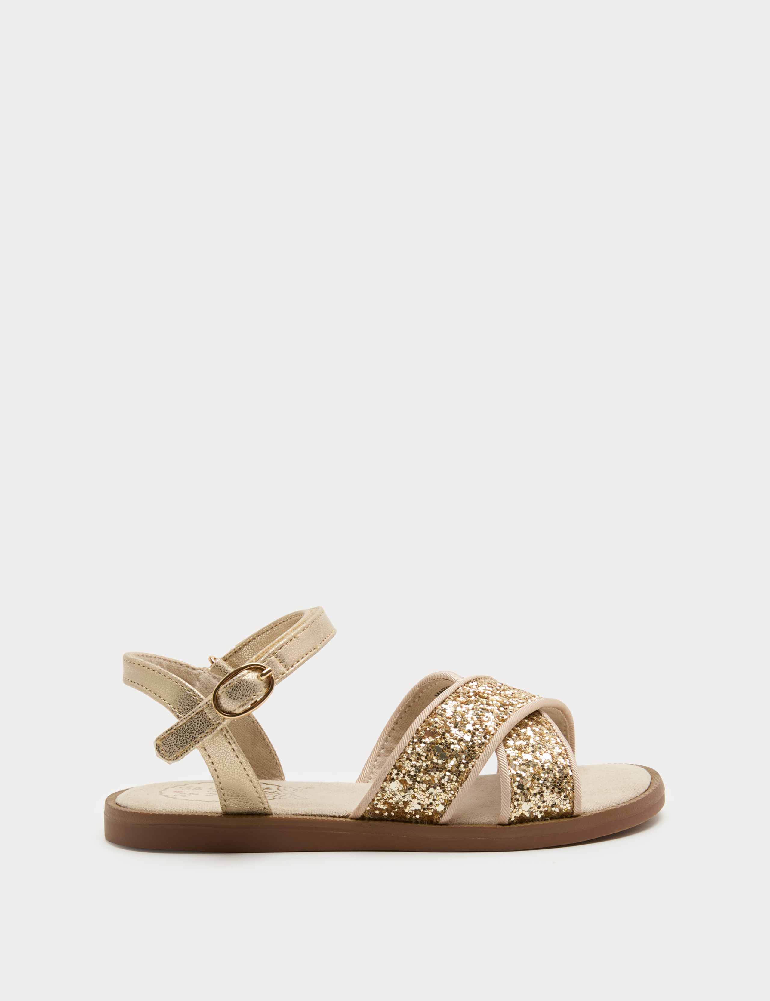 Kids' Glitter Cross Strap Sandals (4 Small-2 Large) 2 of 3