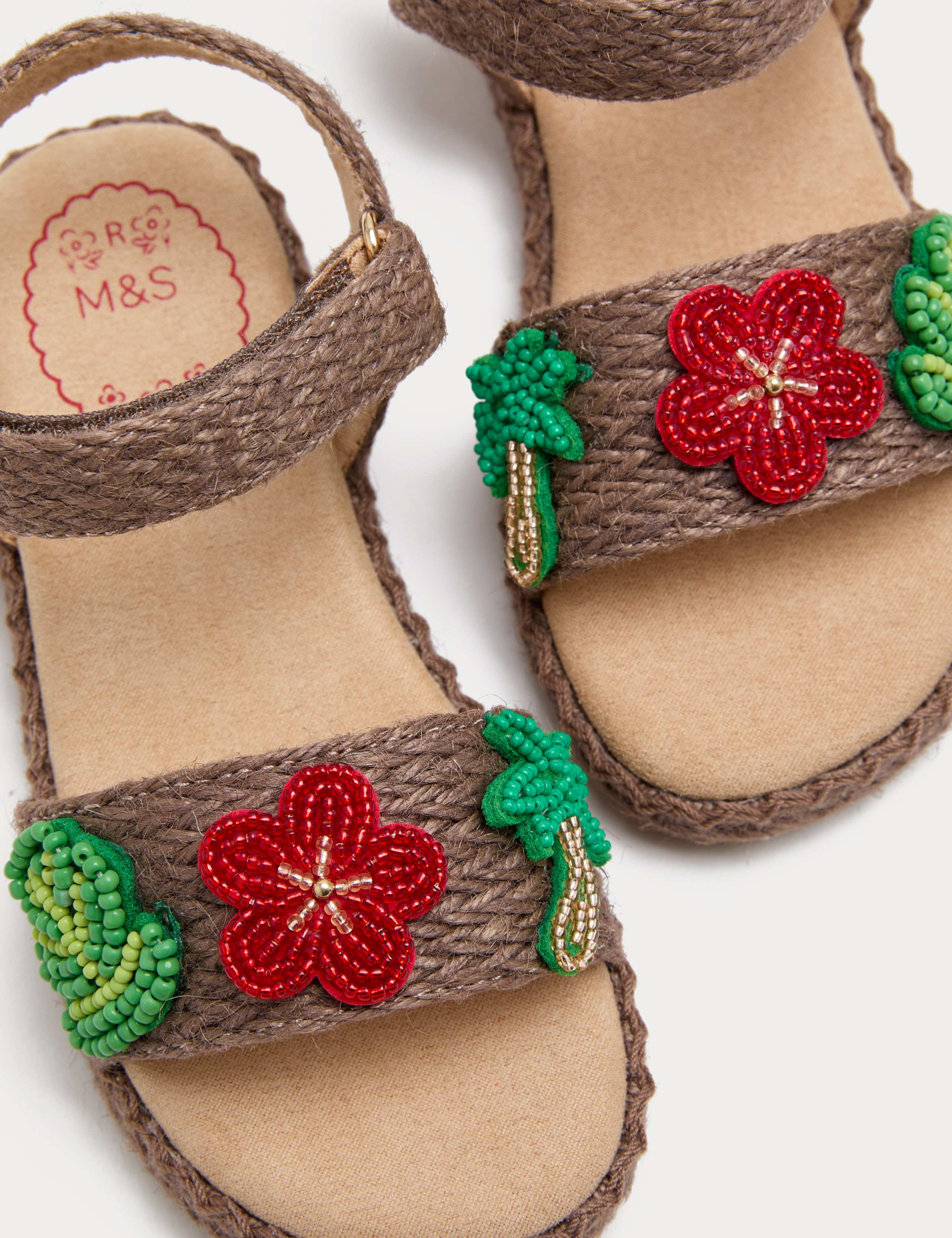 Kids' Rafia Beaded Flower Sandals (4 Small-2 Large) 3 of 3