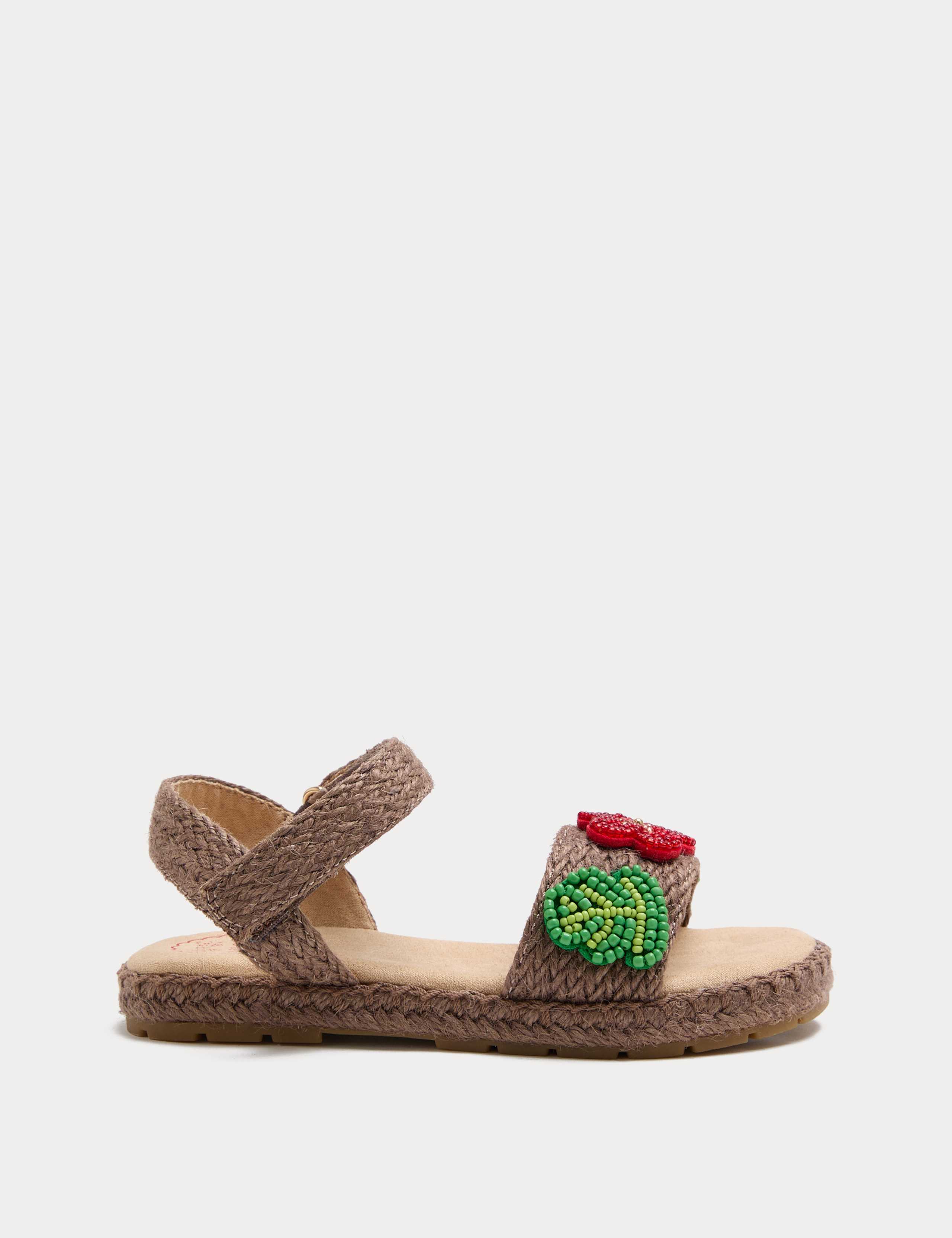 Kids' Rafia Beaded Flower Sandals (4 Small-2 Large) 2 of 3