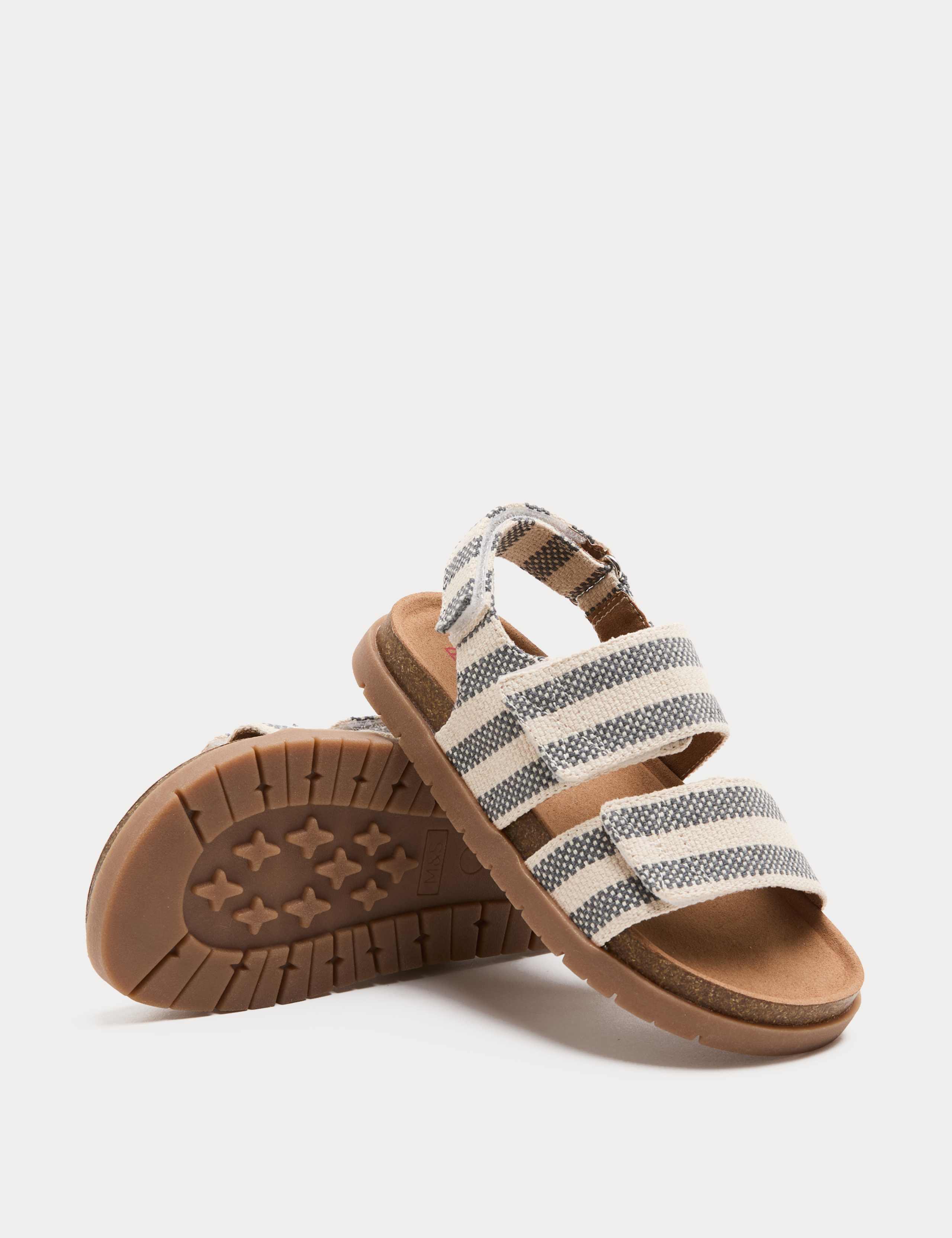 Kids' Double Strap Striped Sandals (4 Small - 2 Large) 1 of 3