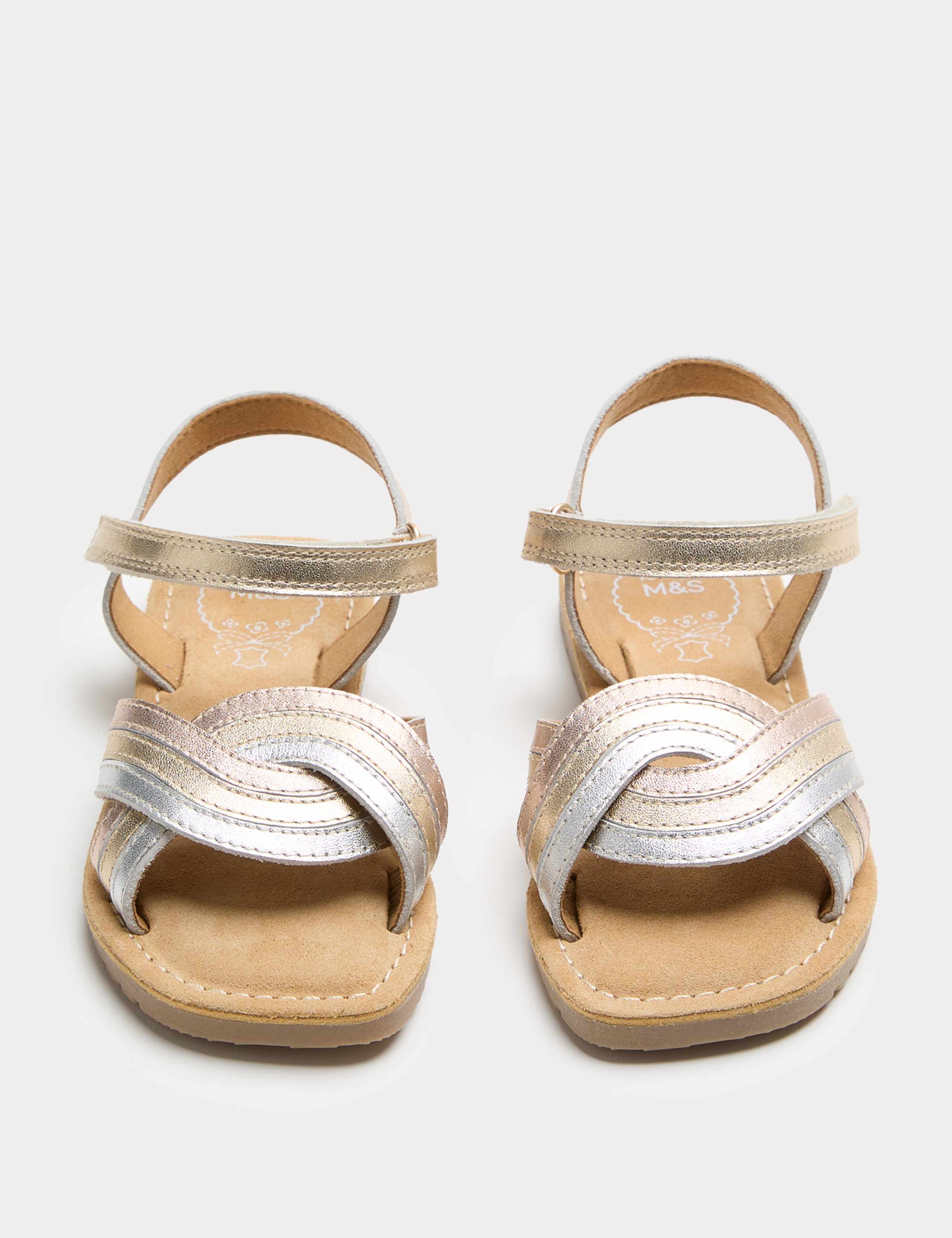 Kids' Leather Rainbow Strap Sandals (4 Small-2 Large) 1 of 3