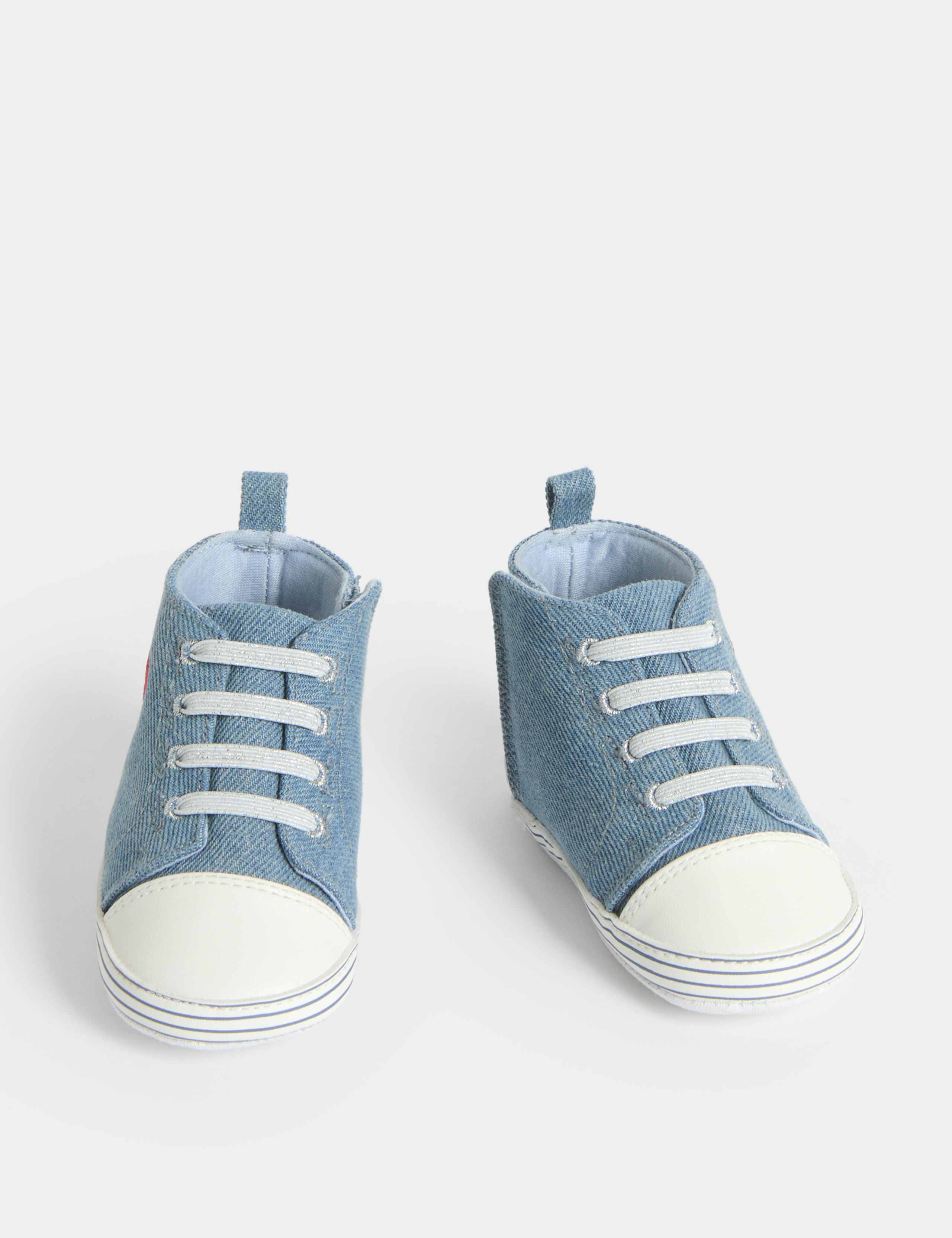 Baby Embroidered Canvas Pram Trainers (0-18 Months) 2 of 4
