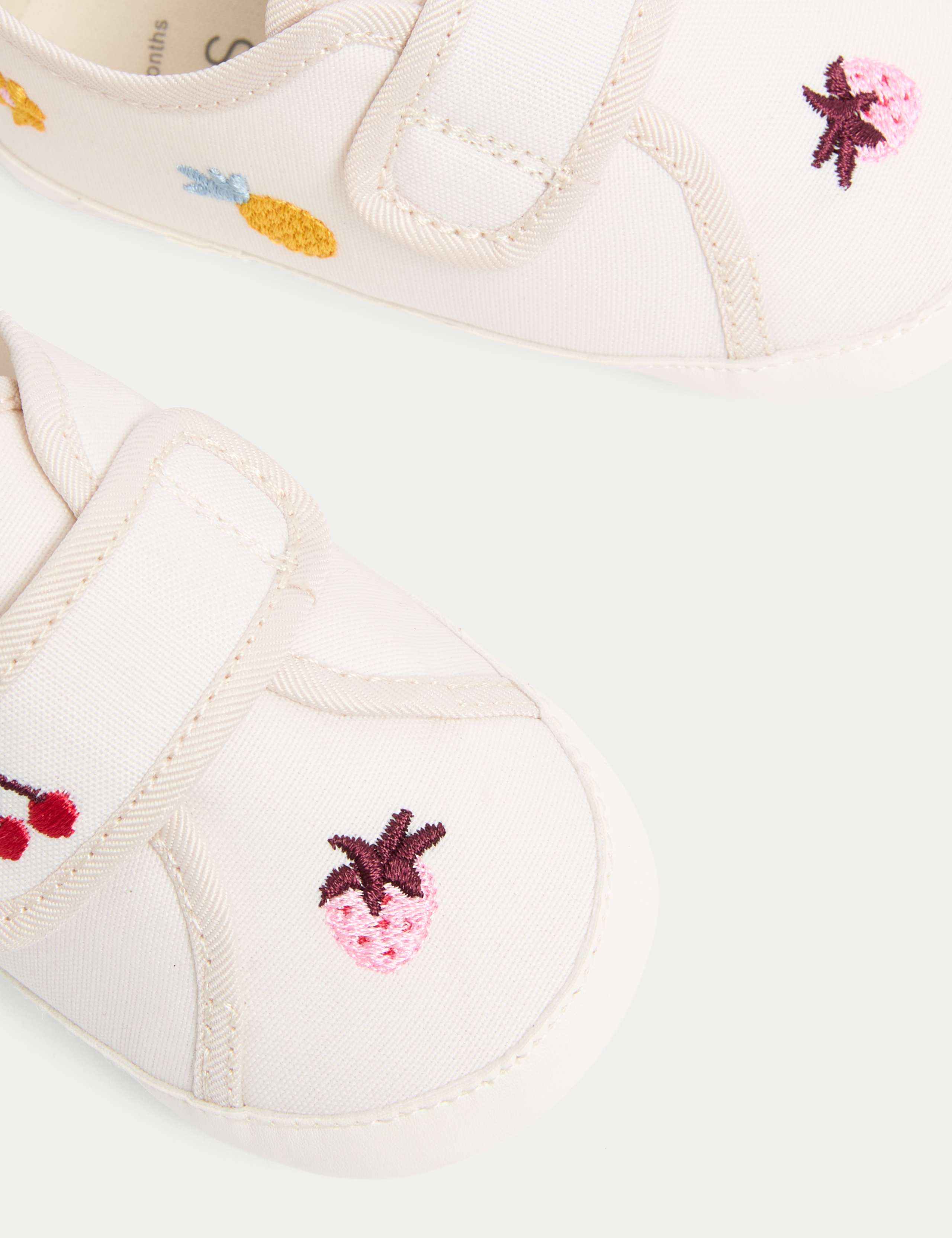 Baby T-Bar Embroidered Pram Shoes (0-18 Mths) 1 of 4