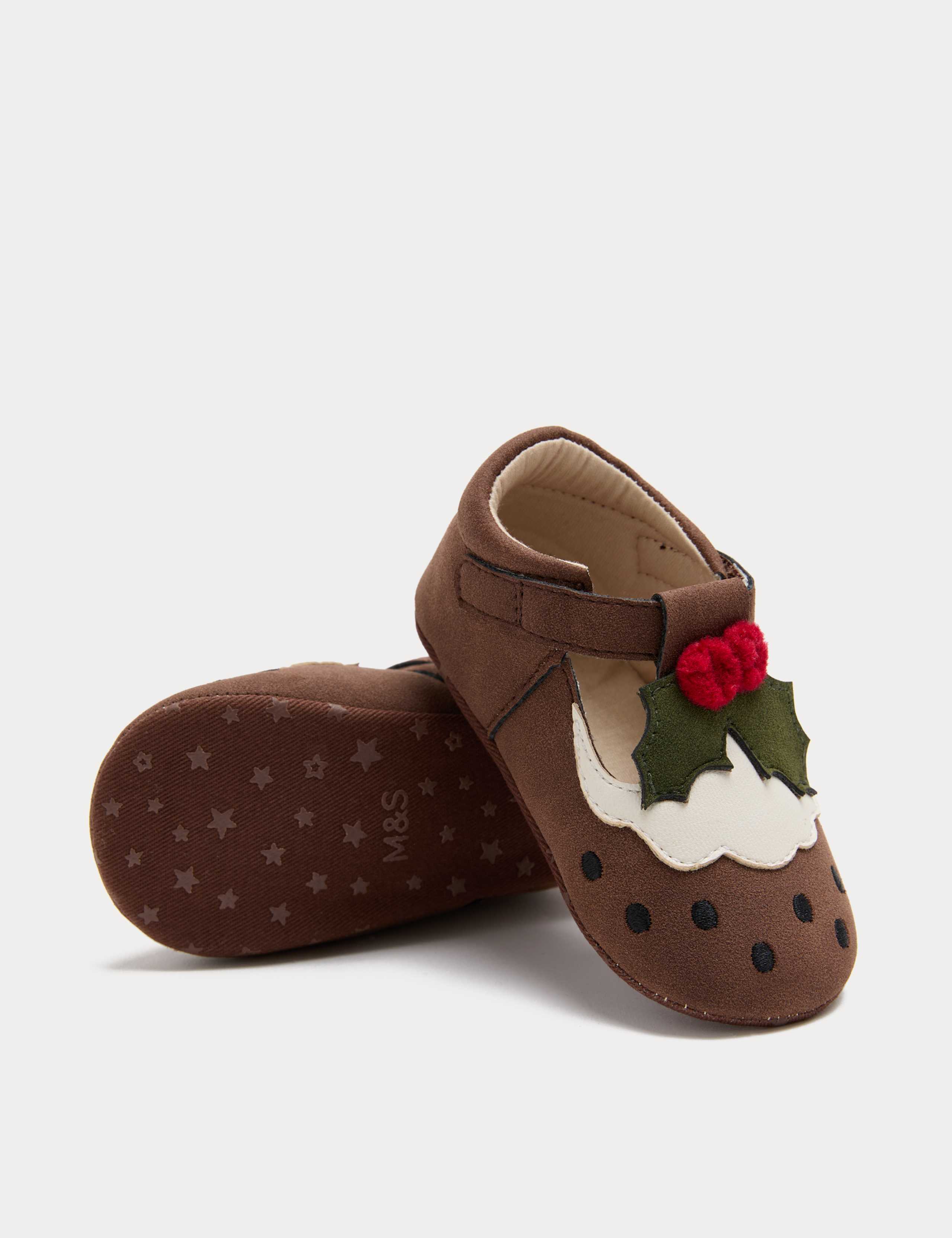 Baby Christmas Pudding Pram Shoes (0-18 Months) 3 of 3