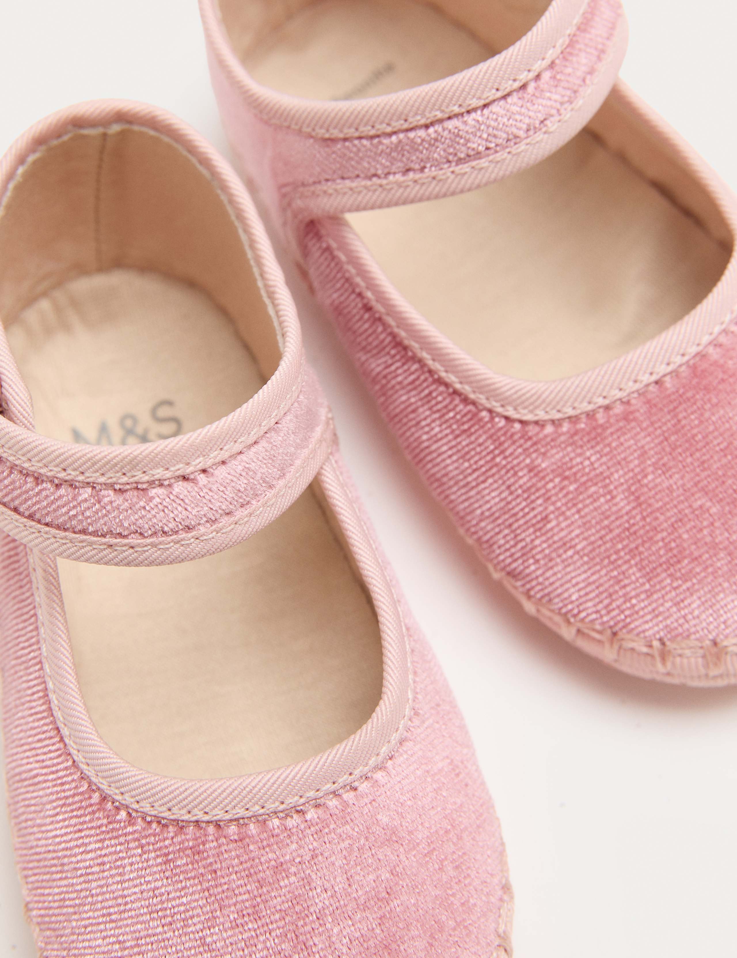 Baby Velvet Stitch Pram Ballet Shoes (0-18 Mths) 3 of 3