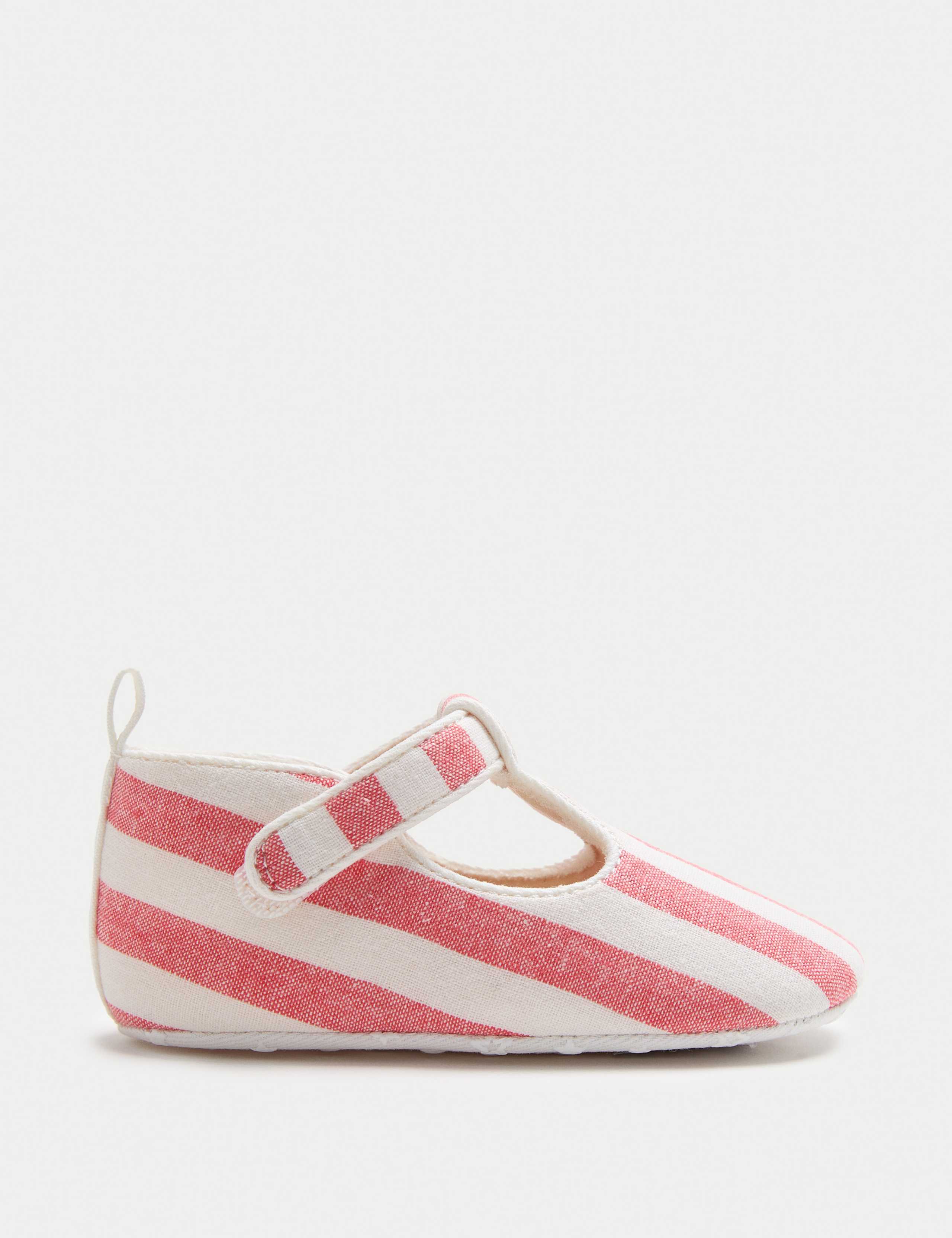 Baby Stripe T-Bar Pram Shoes (0-18 Months) 2 of 3