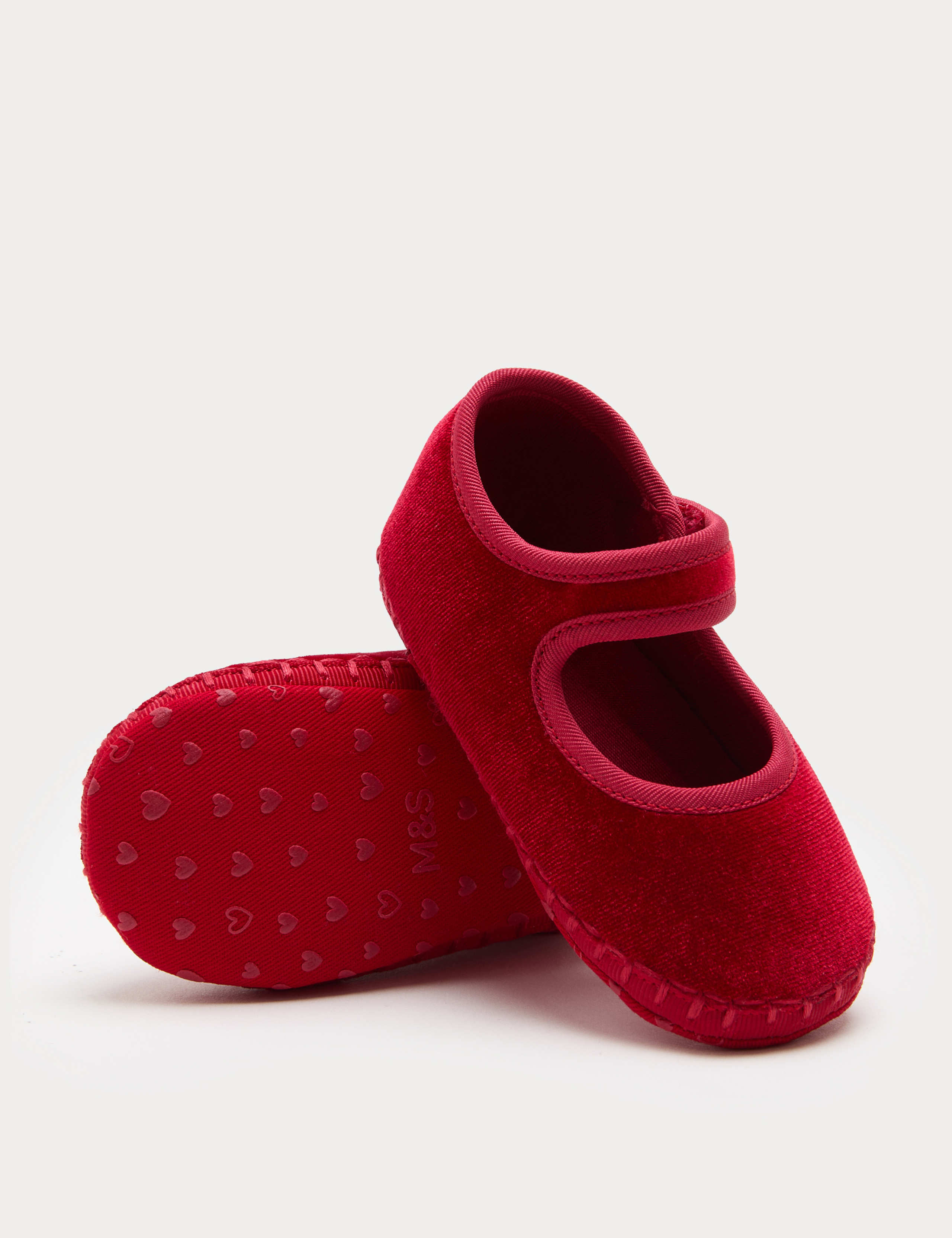 Baby Velvet Mary Jane Pram Shoes (0-18 Mths) 1 of 3
