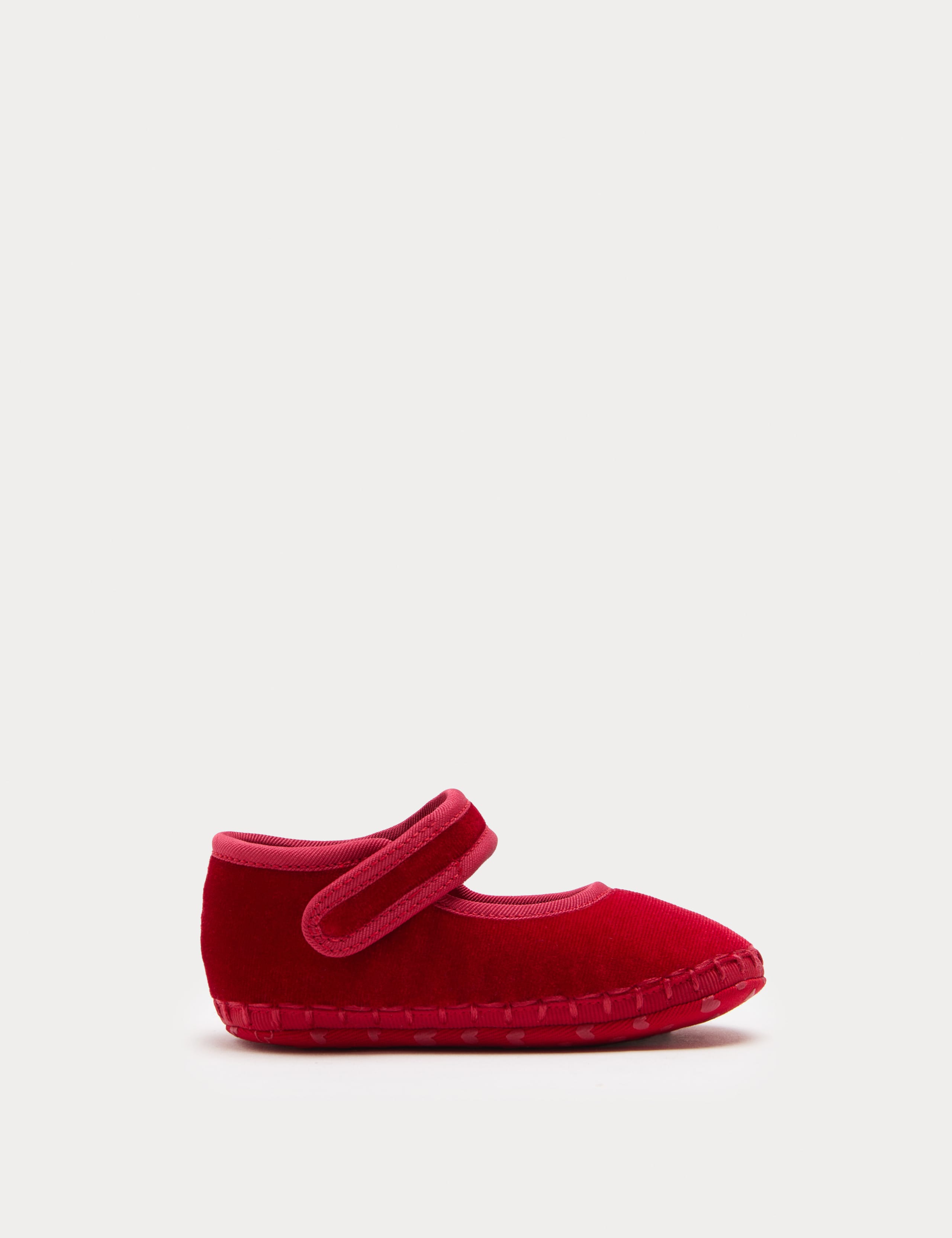 Baby Velvet Mary Jane Pram Shoes (0-18 Mths) 2 of 3