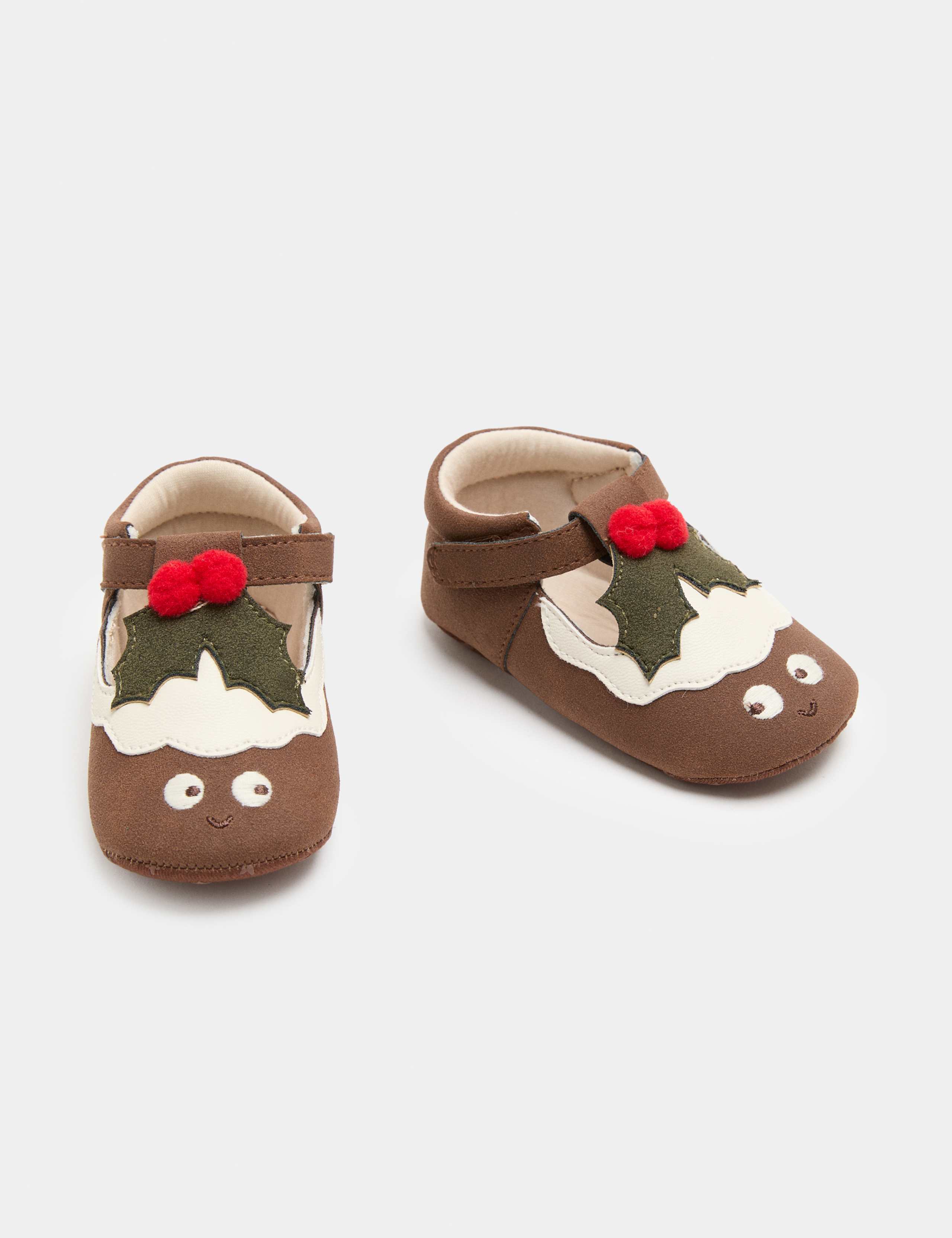 Baby Christmas Pudding Pram Shoes (0-18 Mths) 1 of 3