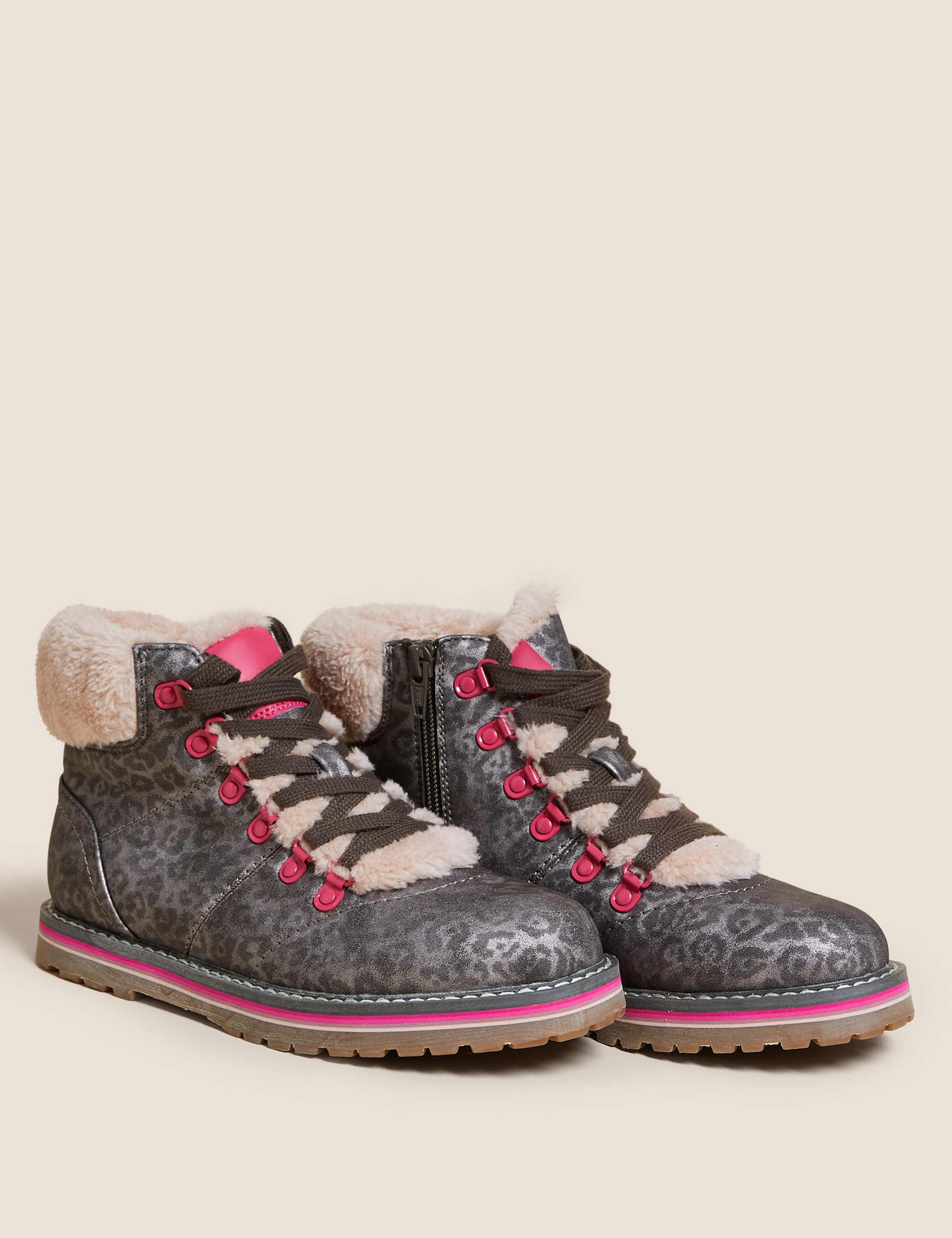Kids’ Hiker Leopard Ankle Boots (13 Small - 6 Large) 1 of 5