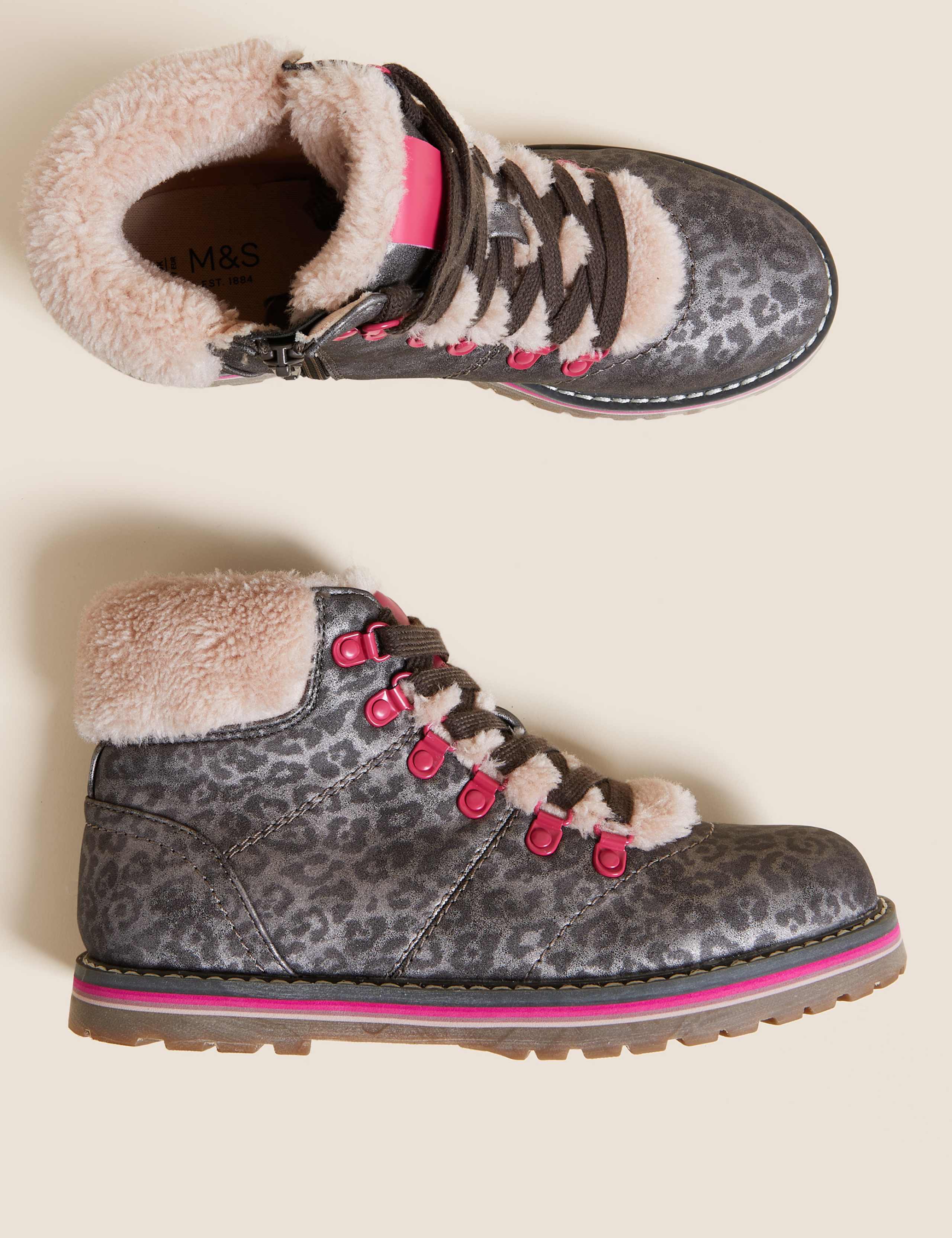 Kids’ Hiker Leopard Ankle Boots (13 Small - 6 Large) 2 of 5