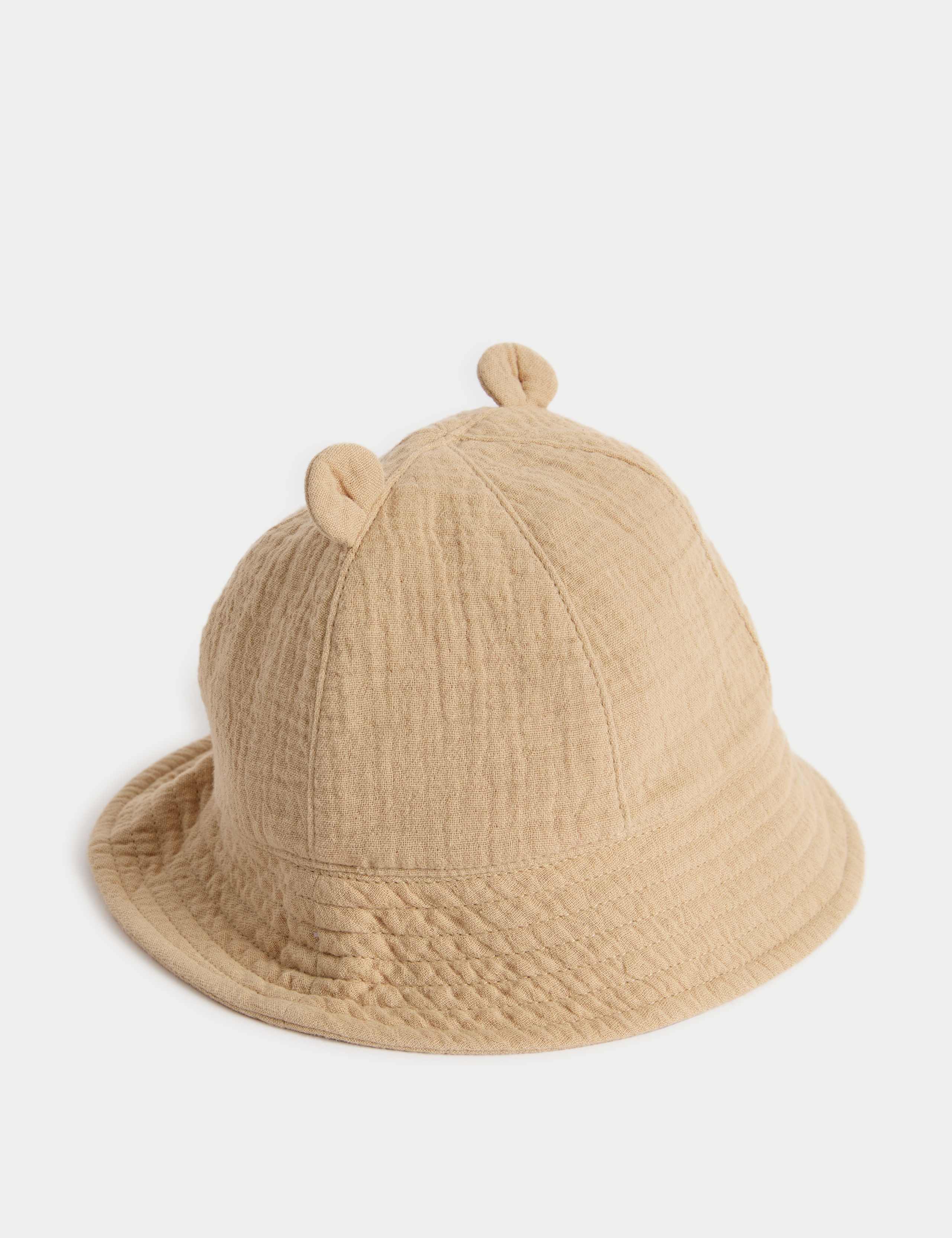 Kids' Pure Cotton Bear Sun Hat (0-3 Yrs) 1 of 3