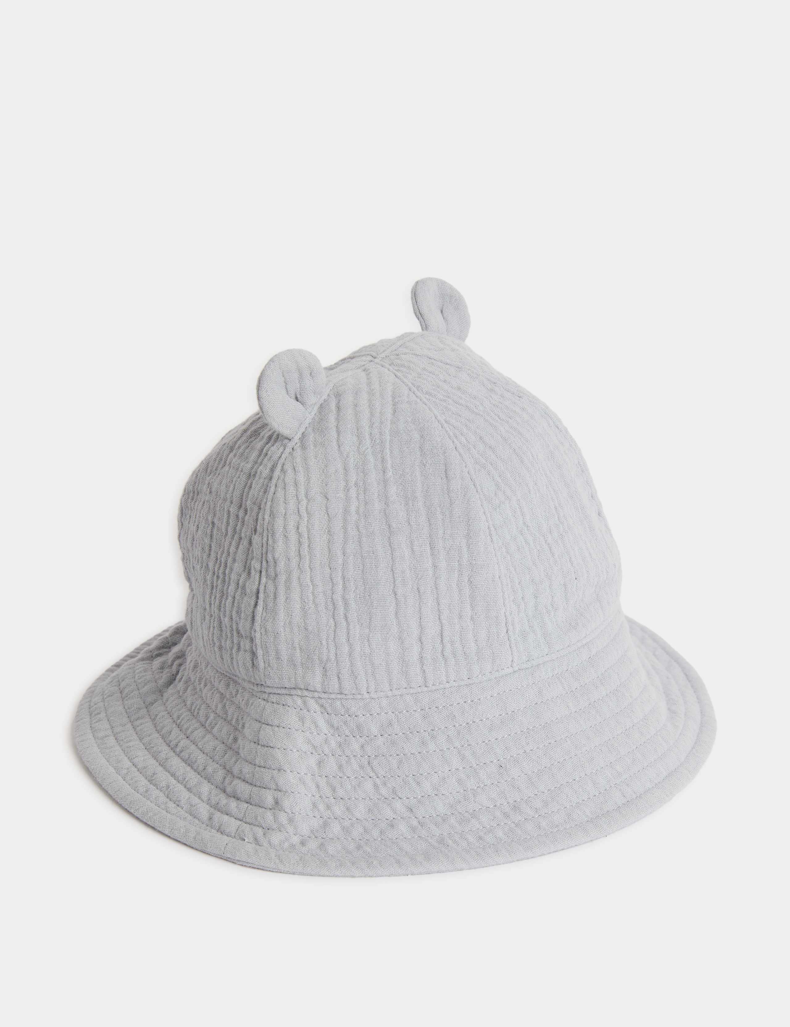 Kids' Pure Cotton Bear Sun Hat (0-3 Yrs) 1 of 3