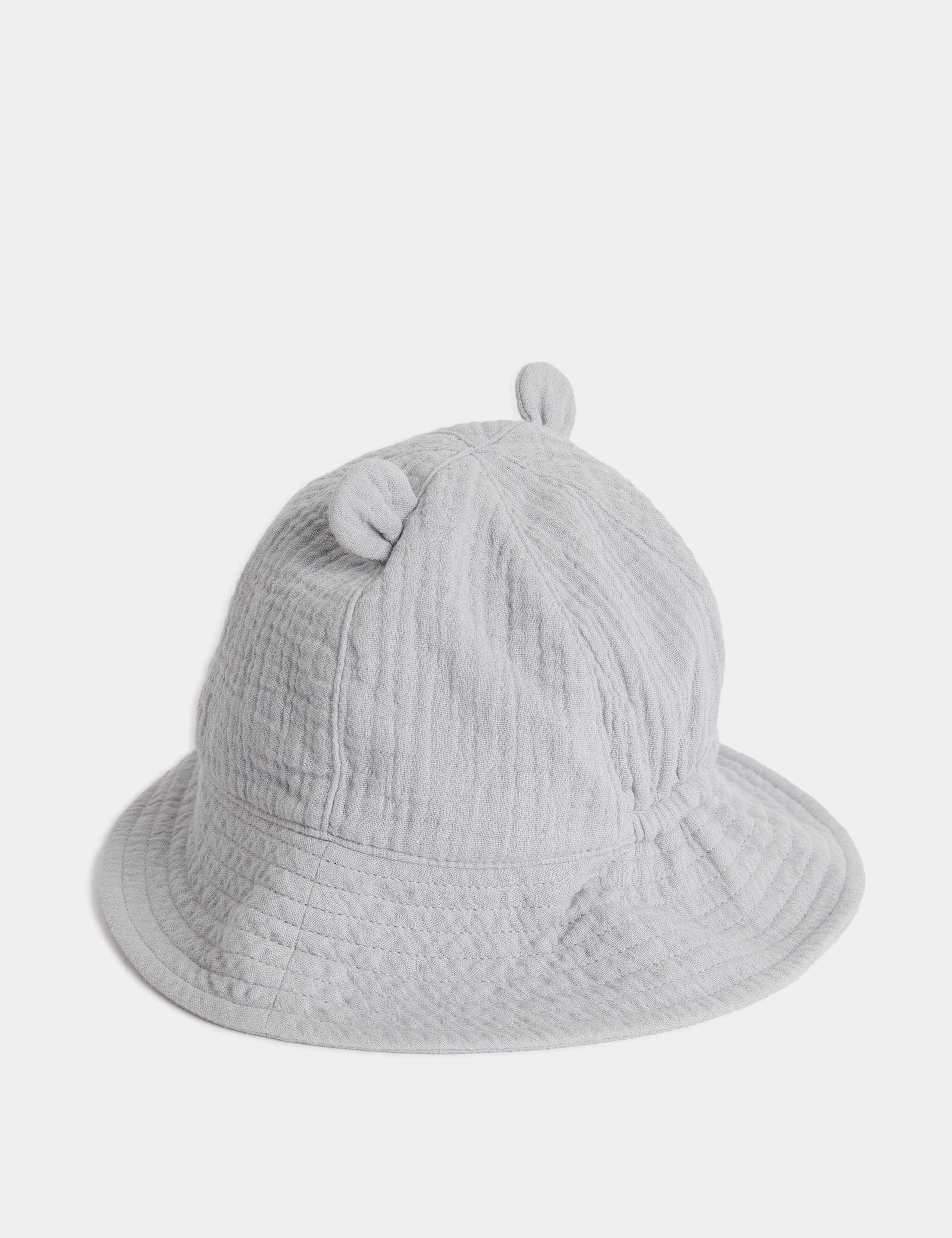 Kids' Pure Cotton Bear Sun Hat (0-3 Yrs) 2 of 3