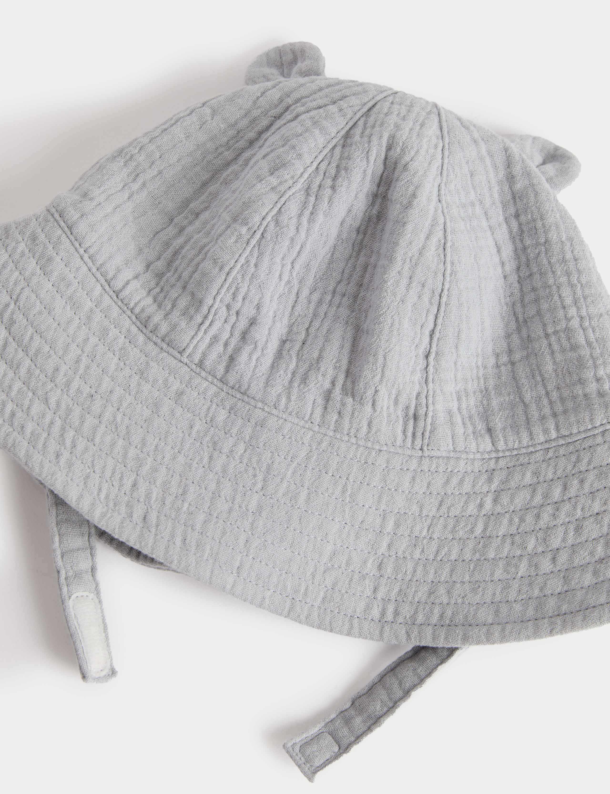 Kids' Pure Cotton Bear Sun Hat (0-3 Yrs) 3 of 3