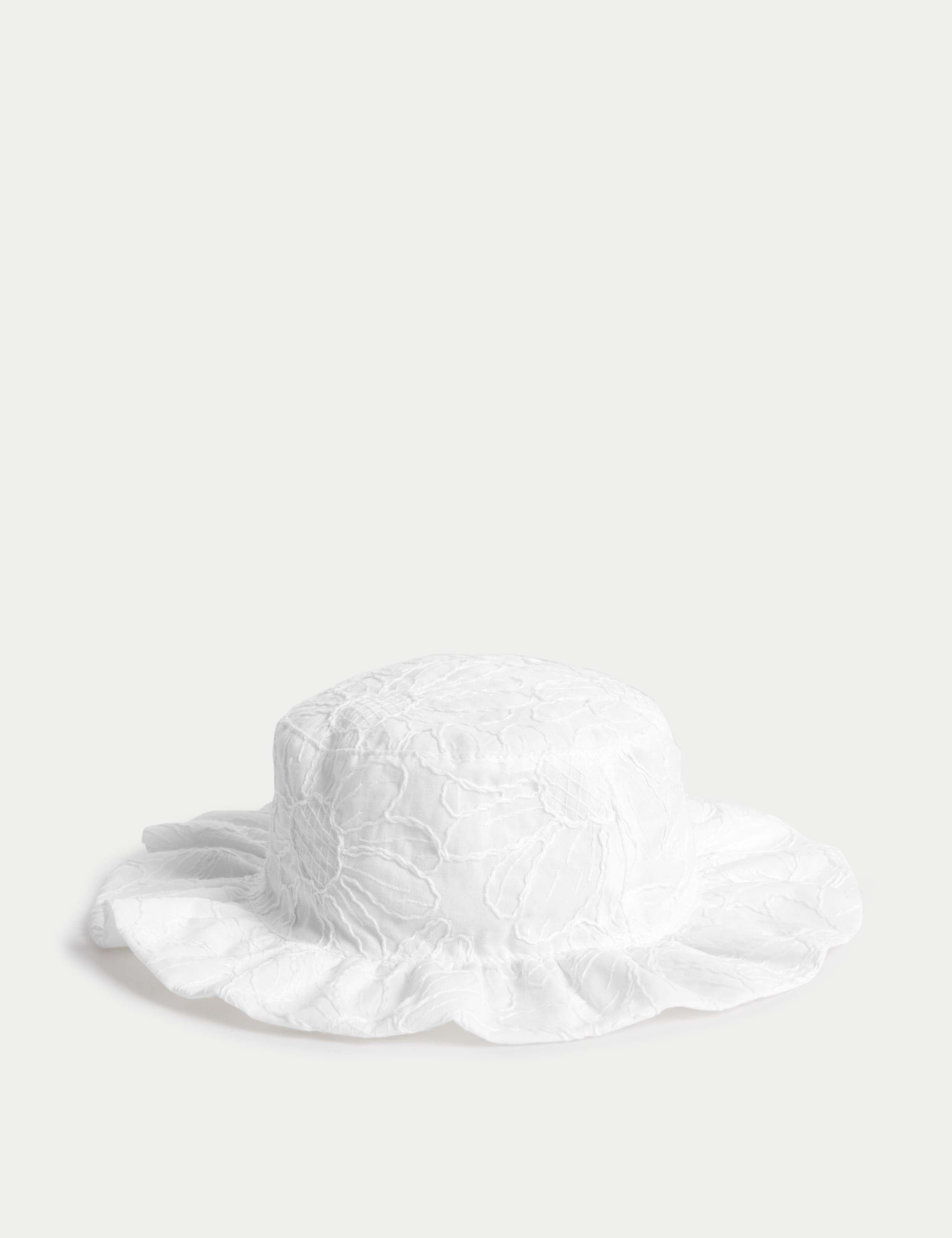 Kids' Cotton Rich Embroidered Sun Hat (0-3 Yrs) 2 of 3