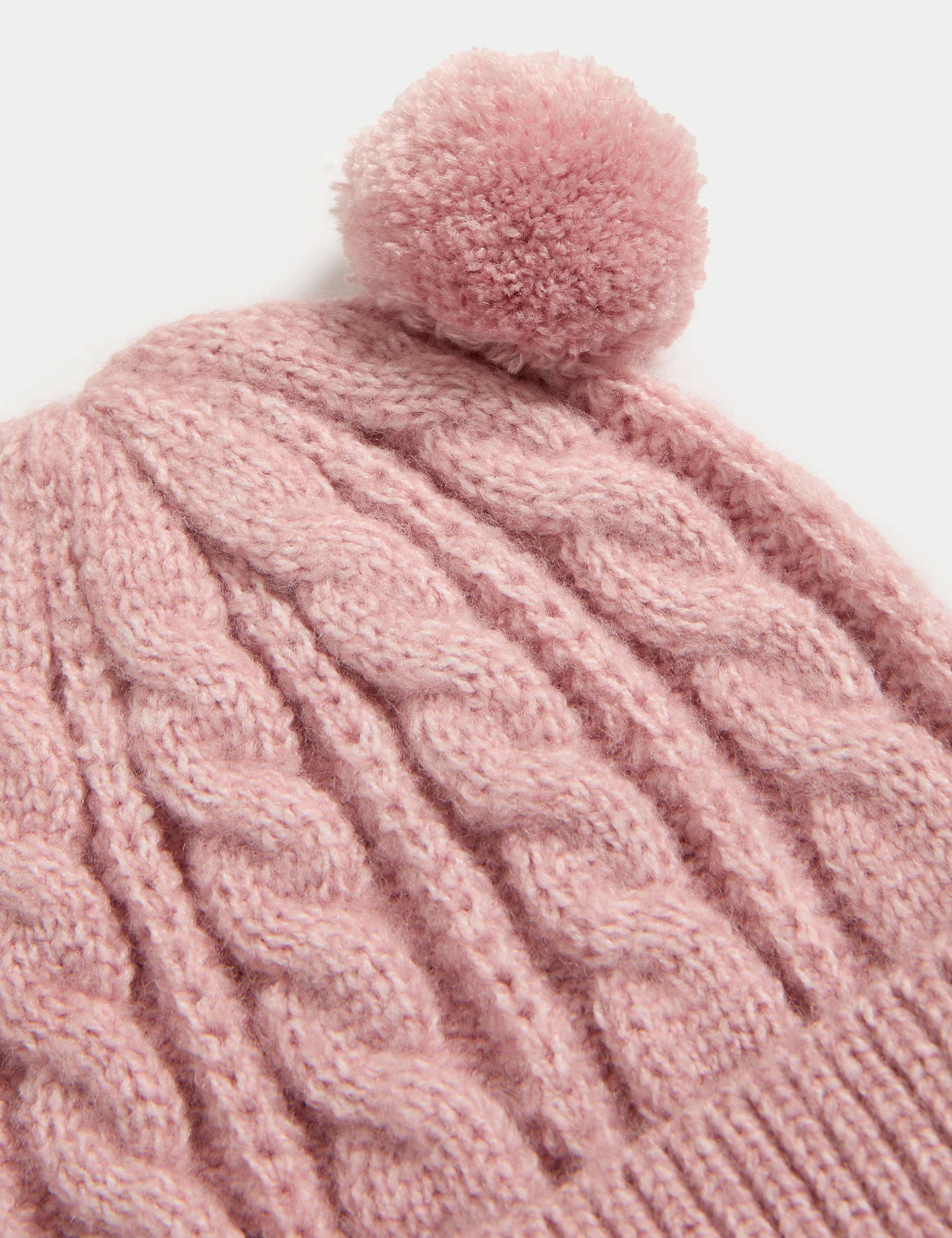 Kids' Cable Knit Double Pom Winter Hat (0-3 Yrs) 3 of 3