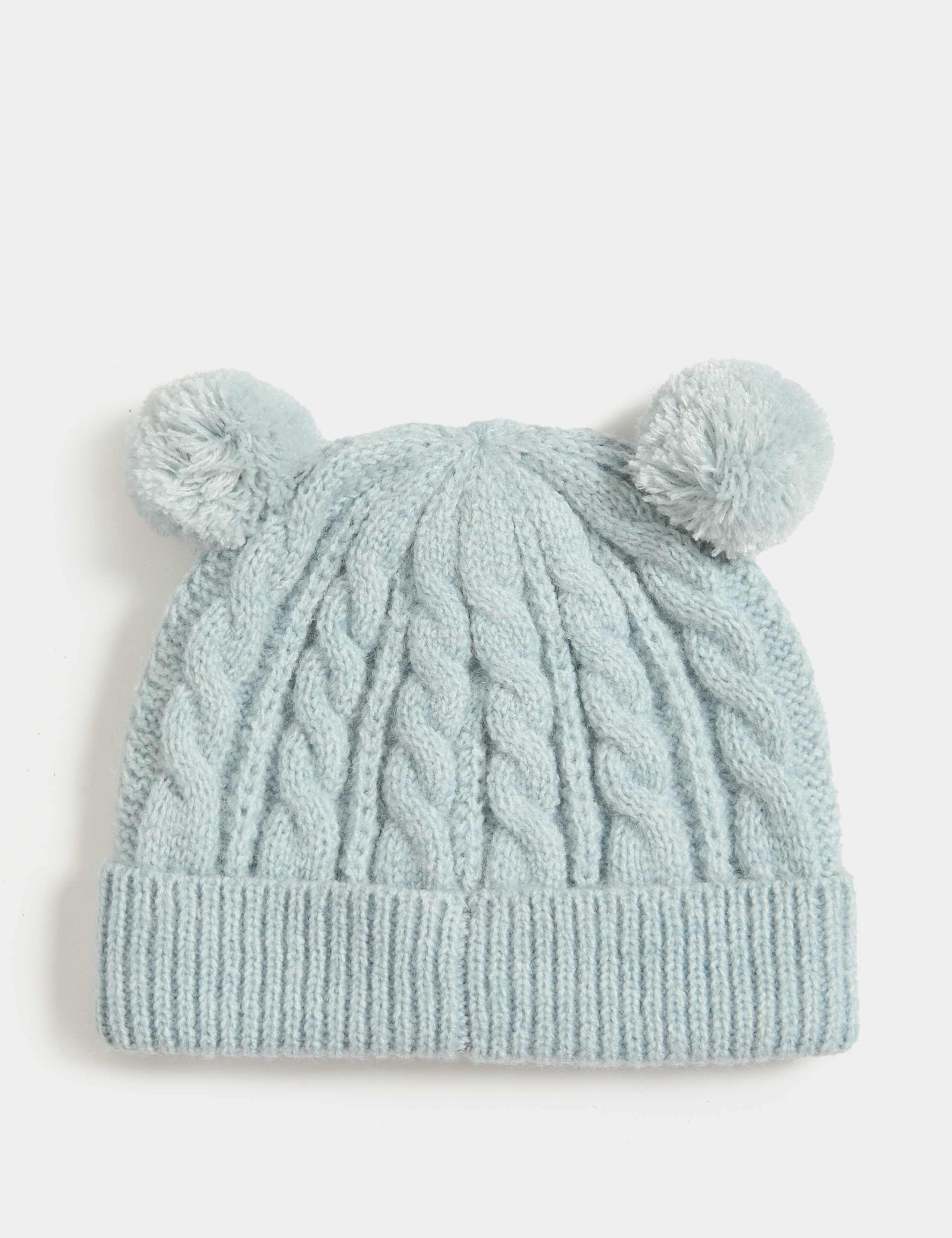 Kids' Cable Knit Double Pom Winter Hat (0-3 Yrs) 2 of 3
