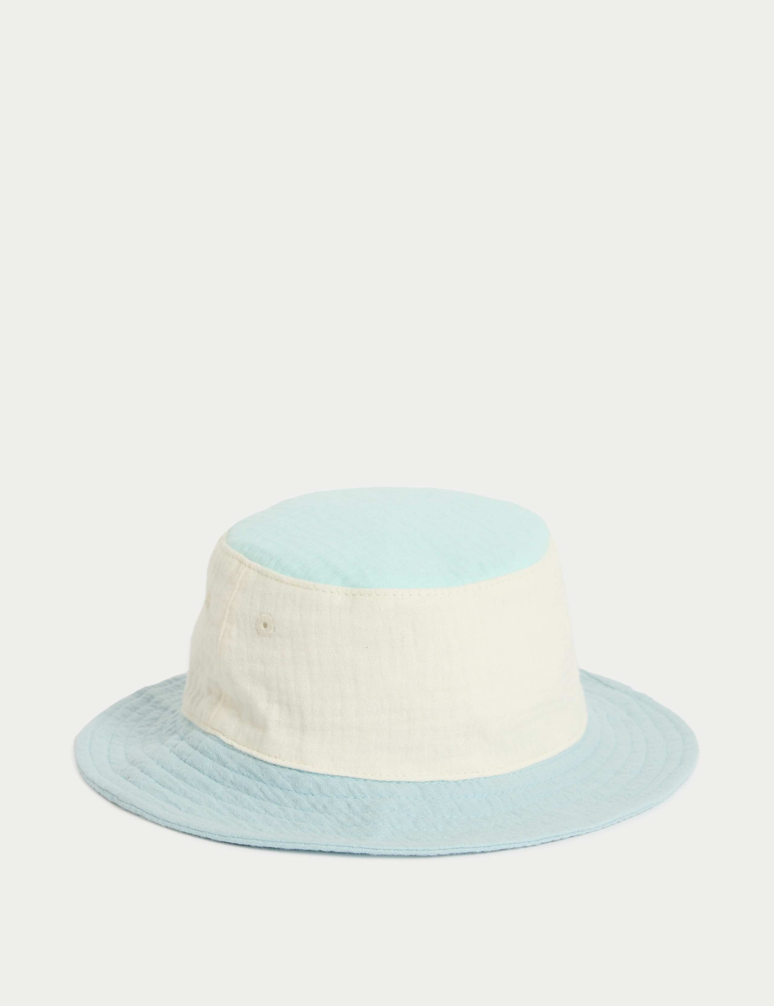 Kids' Pure Cotton Colour Block Bucket Hat (0-3 Yrs) 2 of 3