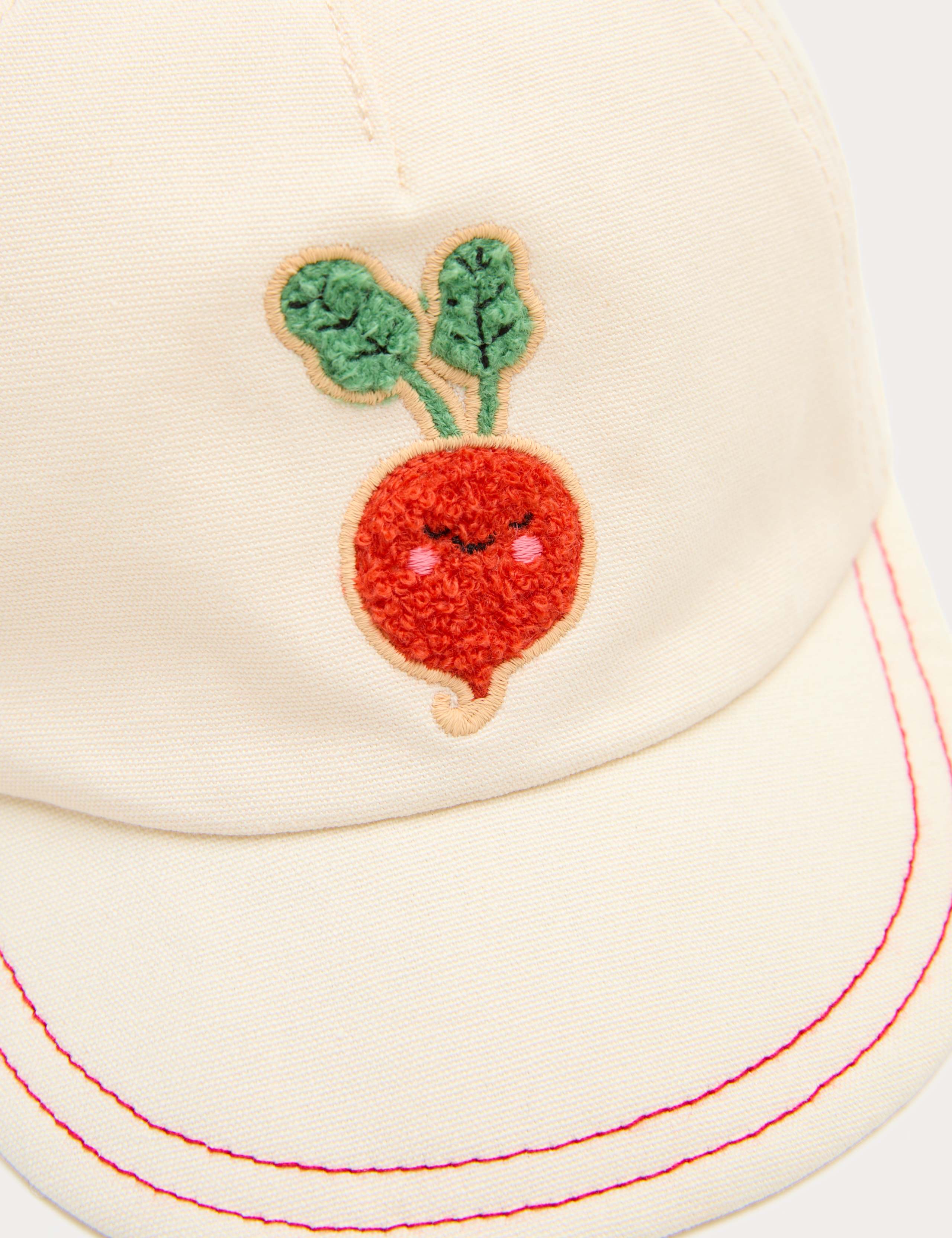 Pure Cotton Radish Badge Cap (0-36 Mths) 2 of 3