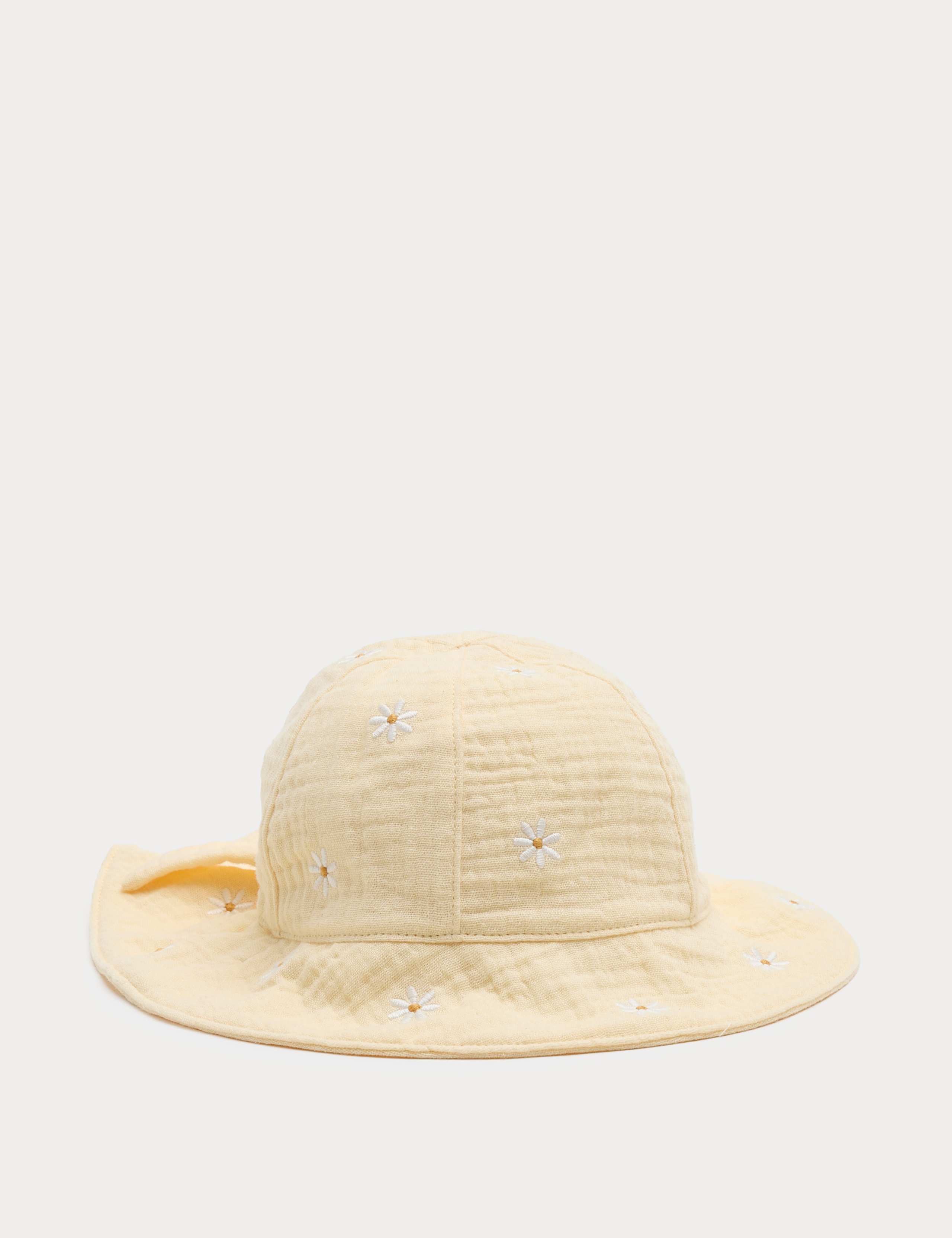 Baby Flower Embroidered Sun Hat (0-3 Yrs) 1 of 3