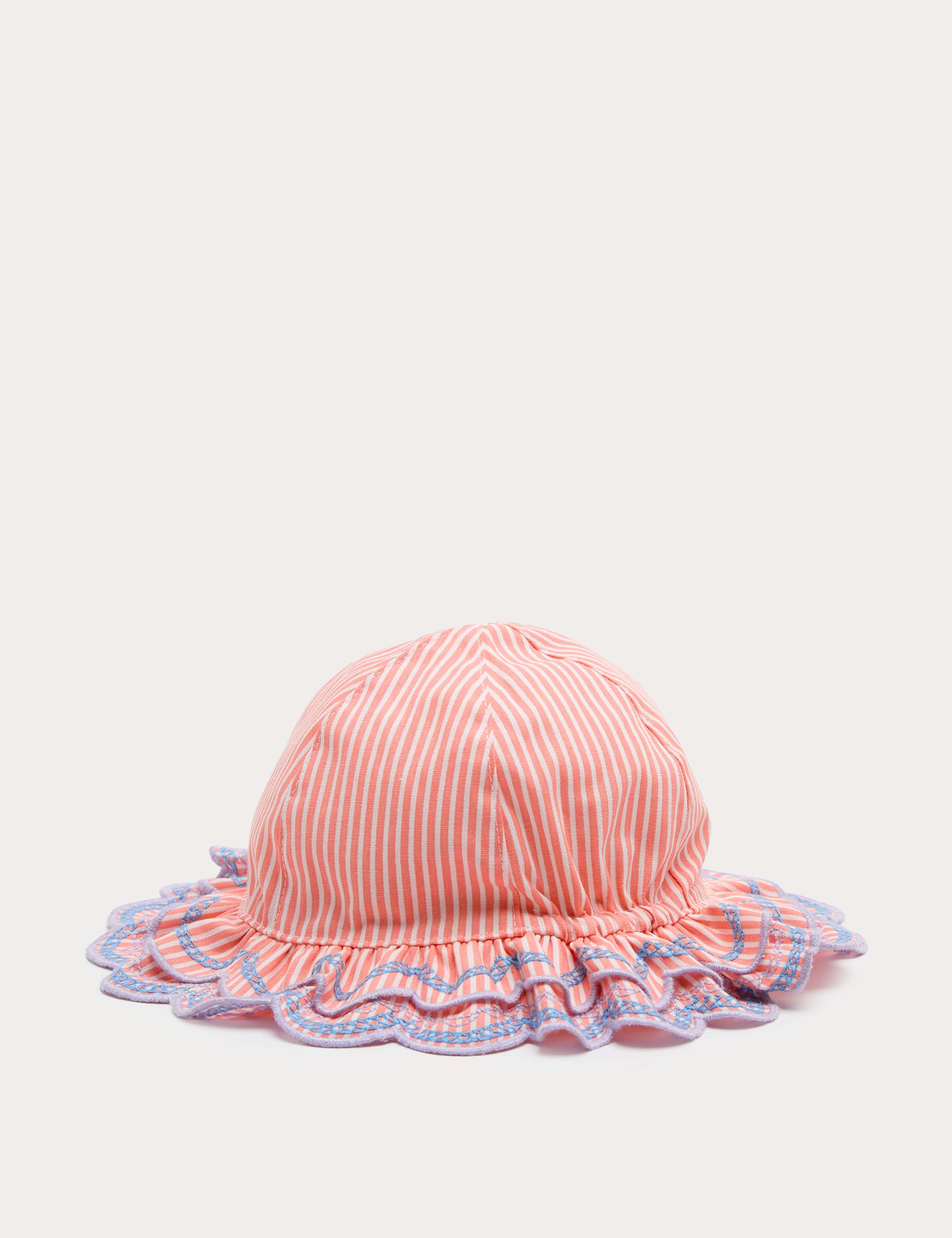 Striped Double Frill Bucket Hat (0-3 Yrs) 4 of 4